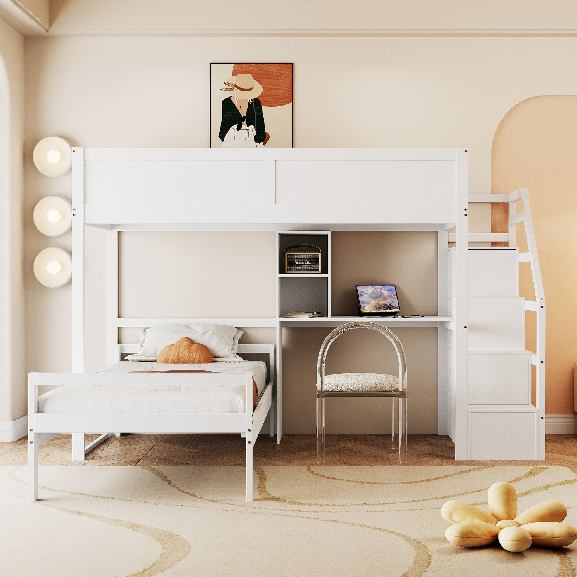 HAUSS SPOLE Etagenbett 90x200 cm Sicherheitstreppe günstig online kaufen