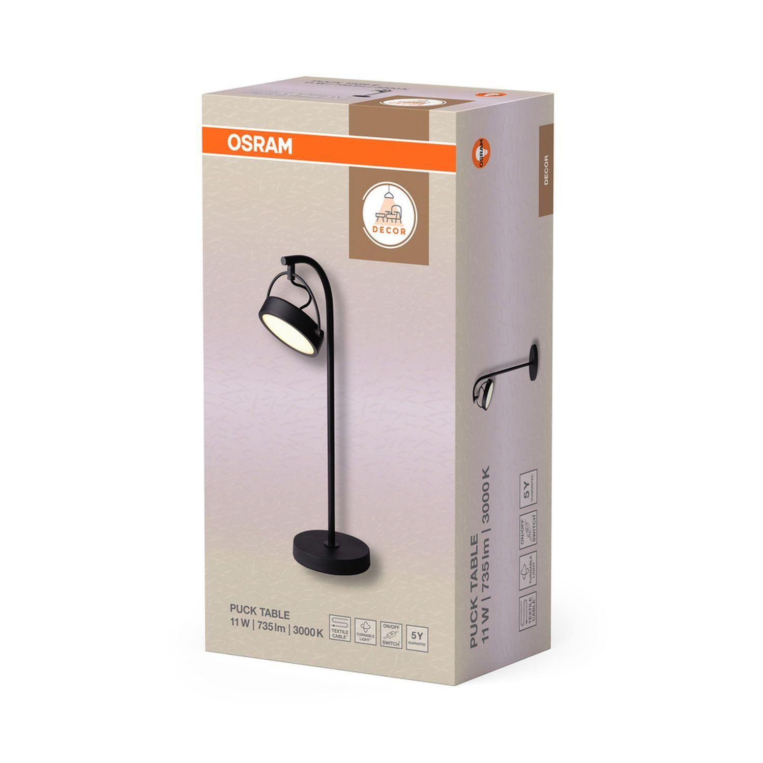 Licht-Erlebnisse Nachttischlampe KORENAR, LED fest integriert, Warmweiß, LED 51.5 cm 3000 K Modern