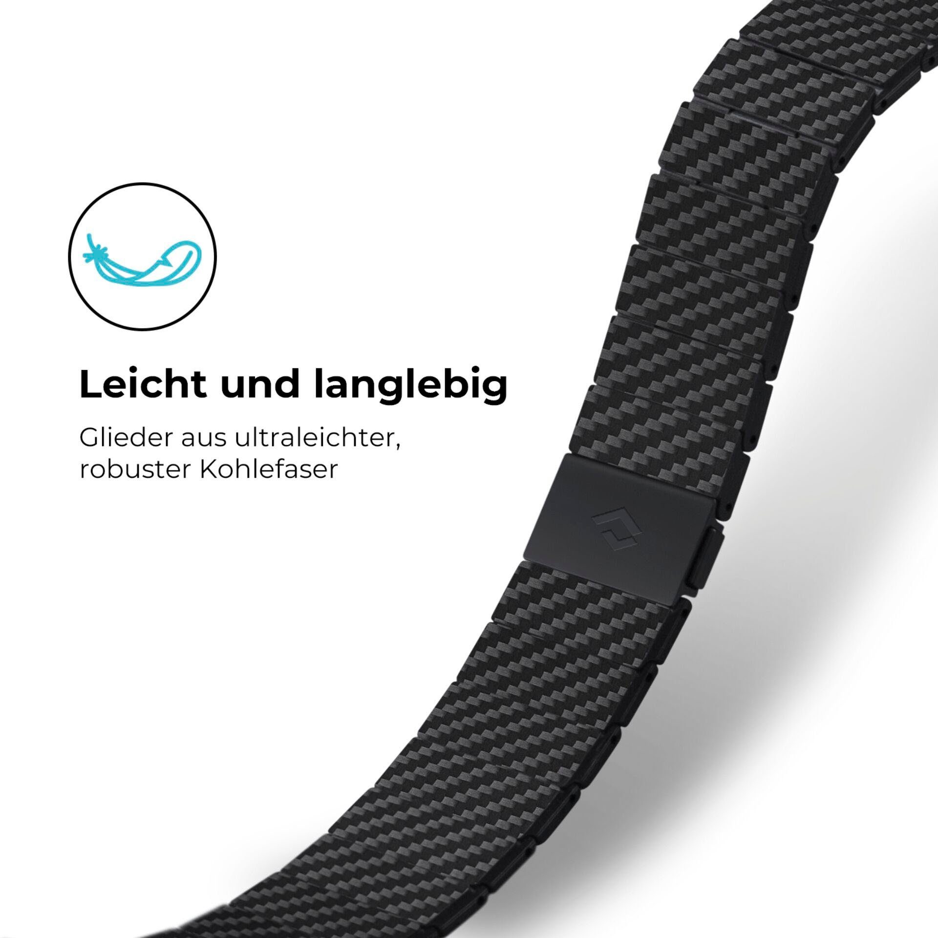 Pitaka Smartwatch-Armband Link 42-44mm Carbon Fiber Band Modern Bracelet