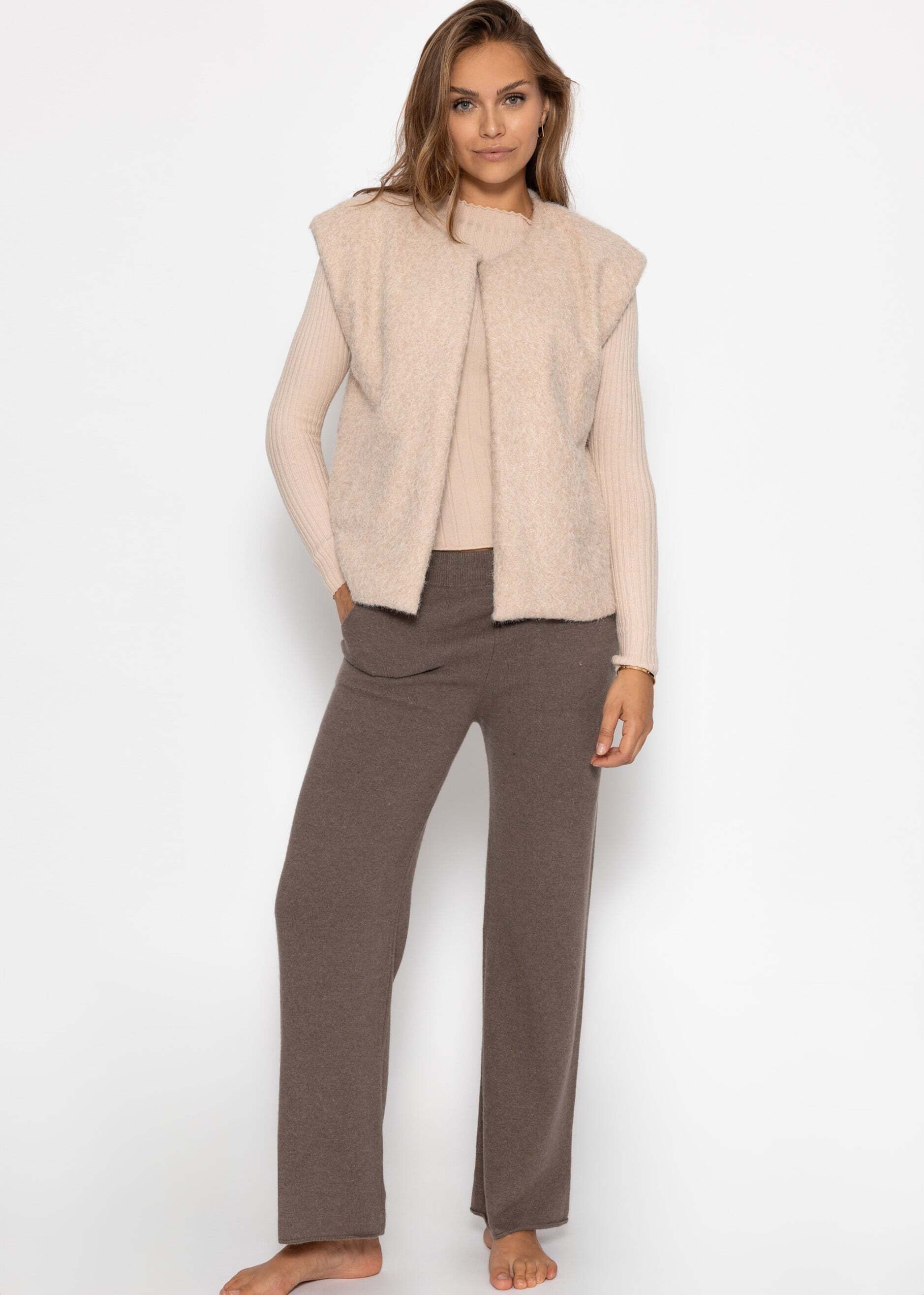 SASSYCLASSY Stoffhose Strickhose mit Kaschmiranteil für Damen Weiche Hose m günstig online kaufen