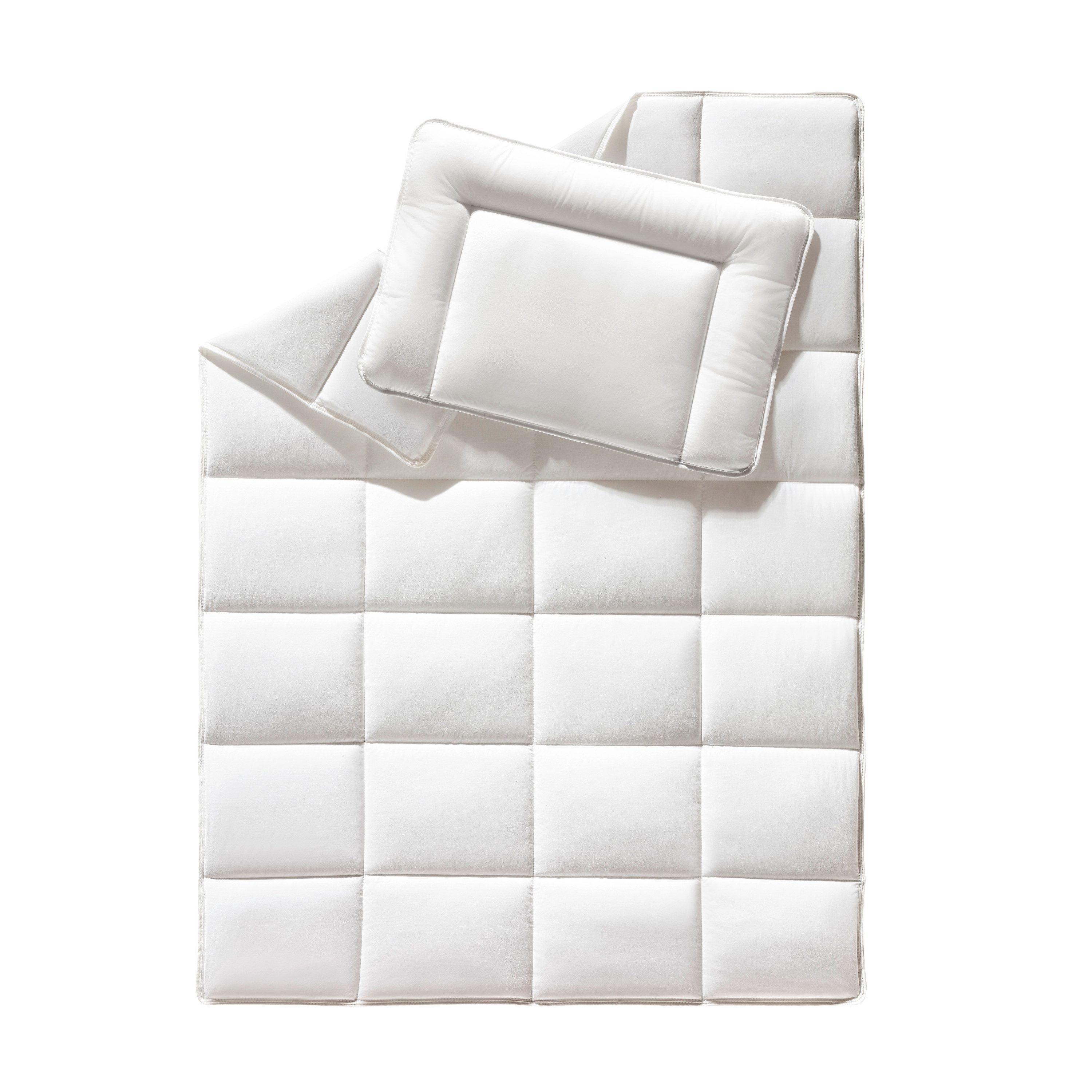 Bettdecke + Kopfkissen Kinderdecke 100x135 cm 40x60 cm, 100% Baumwolle von f.a.n.