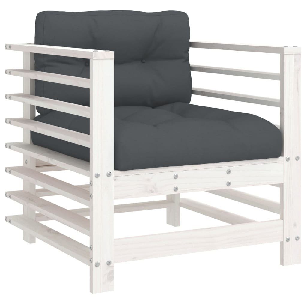 vidaXL Sofaelement Gartenstühle mit Kissen 2 günstig online kaufen