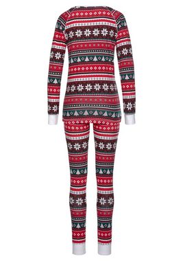 LASCANA Pyjama (2 tlg) mit weihnachtlichem Muster