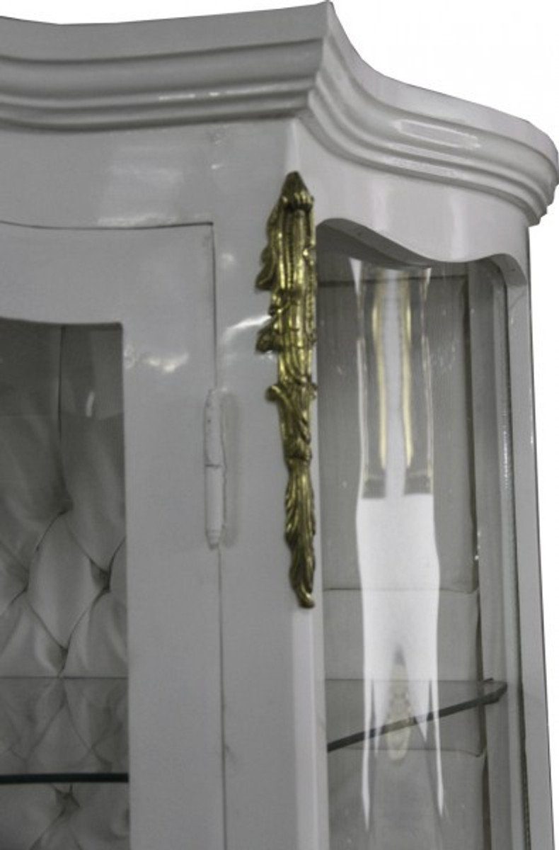 Baroque Showcase Glass Casa White Padrino - / Baroque Showcase Furniture Gold Barschrank
