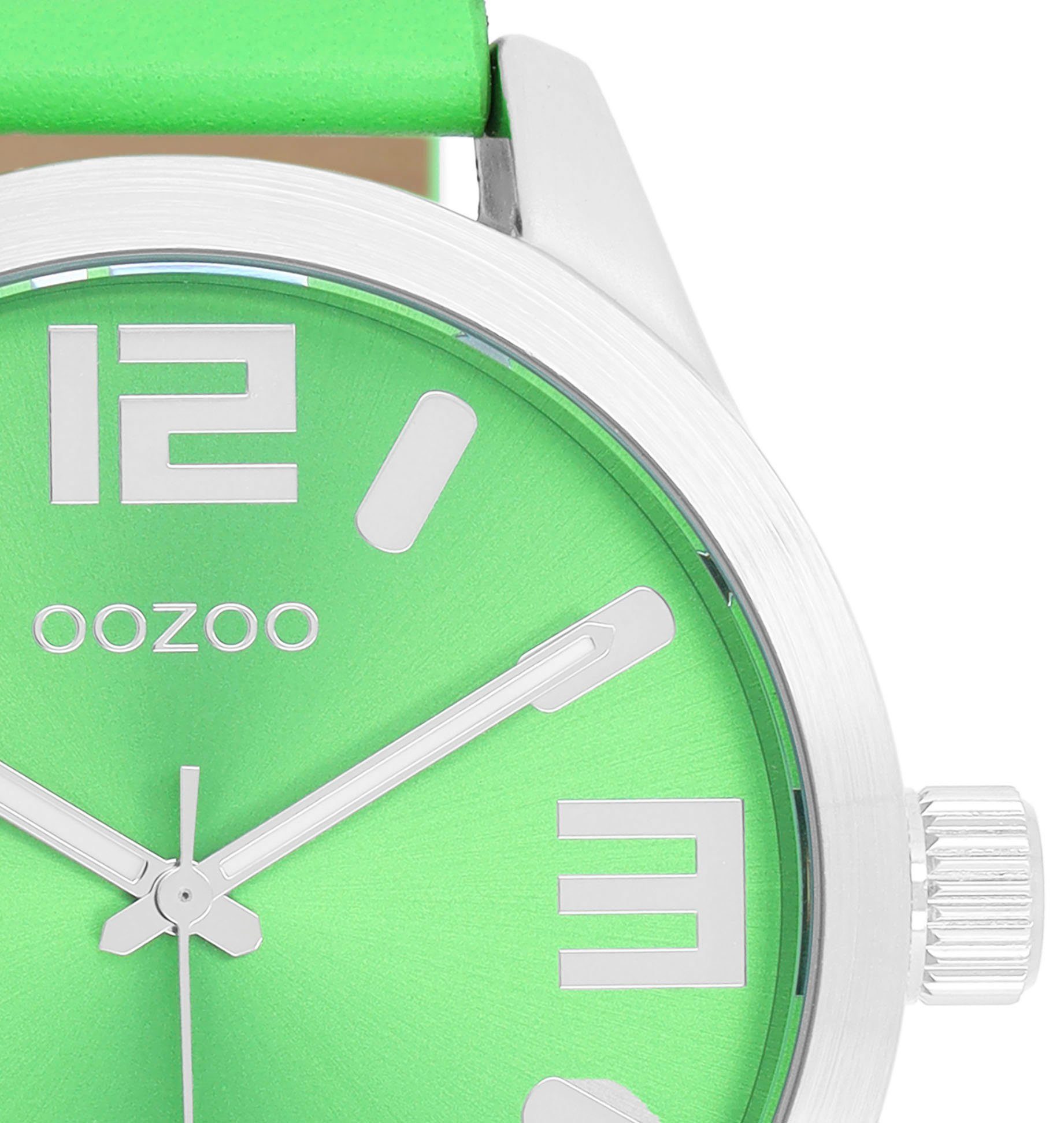OOZOO Quarzuhr C1070, Armbanduhr, Damenuhr, Herrenuhr, Lederarmband, Ø 46mm