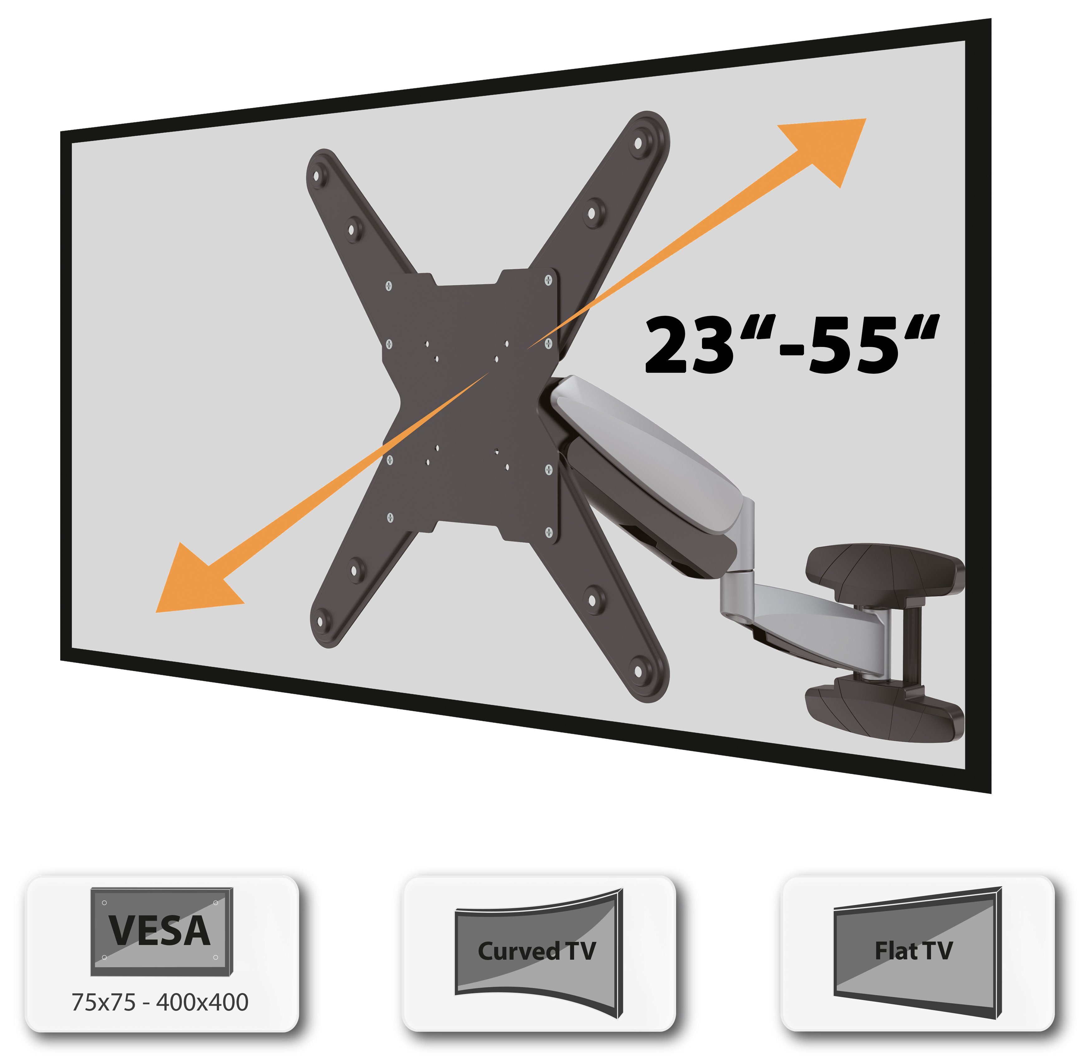 neigbar Poppstar TV-Wandhalterung, 55,00 für Monitor-Halterung 400mm) VESA höhenverstellbar 400 25kg Bildschirme bis drehbar, max. (bis 7kg Zoll, x Gasdruckfeder schwenkbar