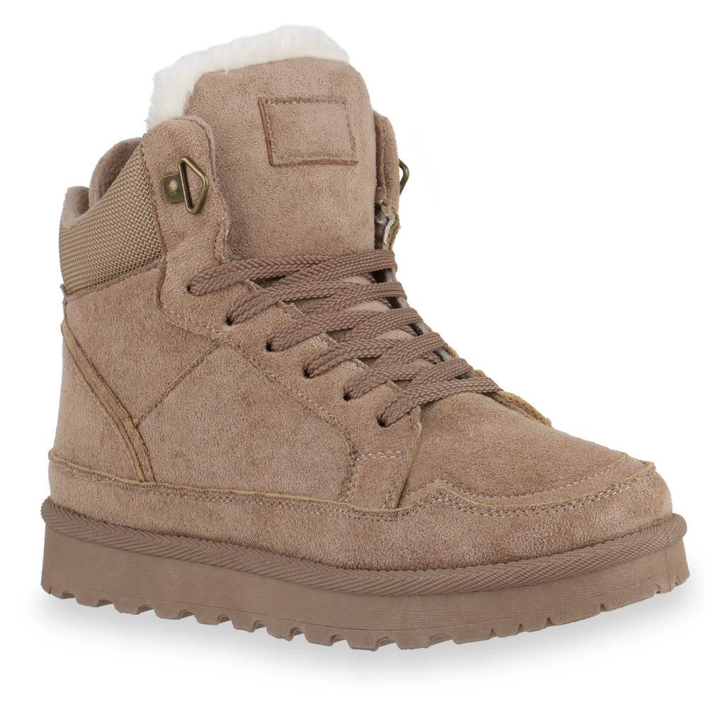 VAN HILL 841867 Sneaker Damen Warm Gefütterte Sneaker High Bequeme Profil-Sohle