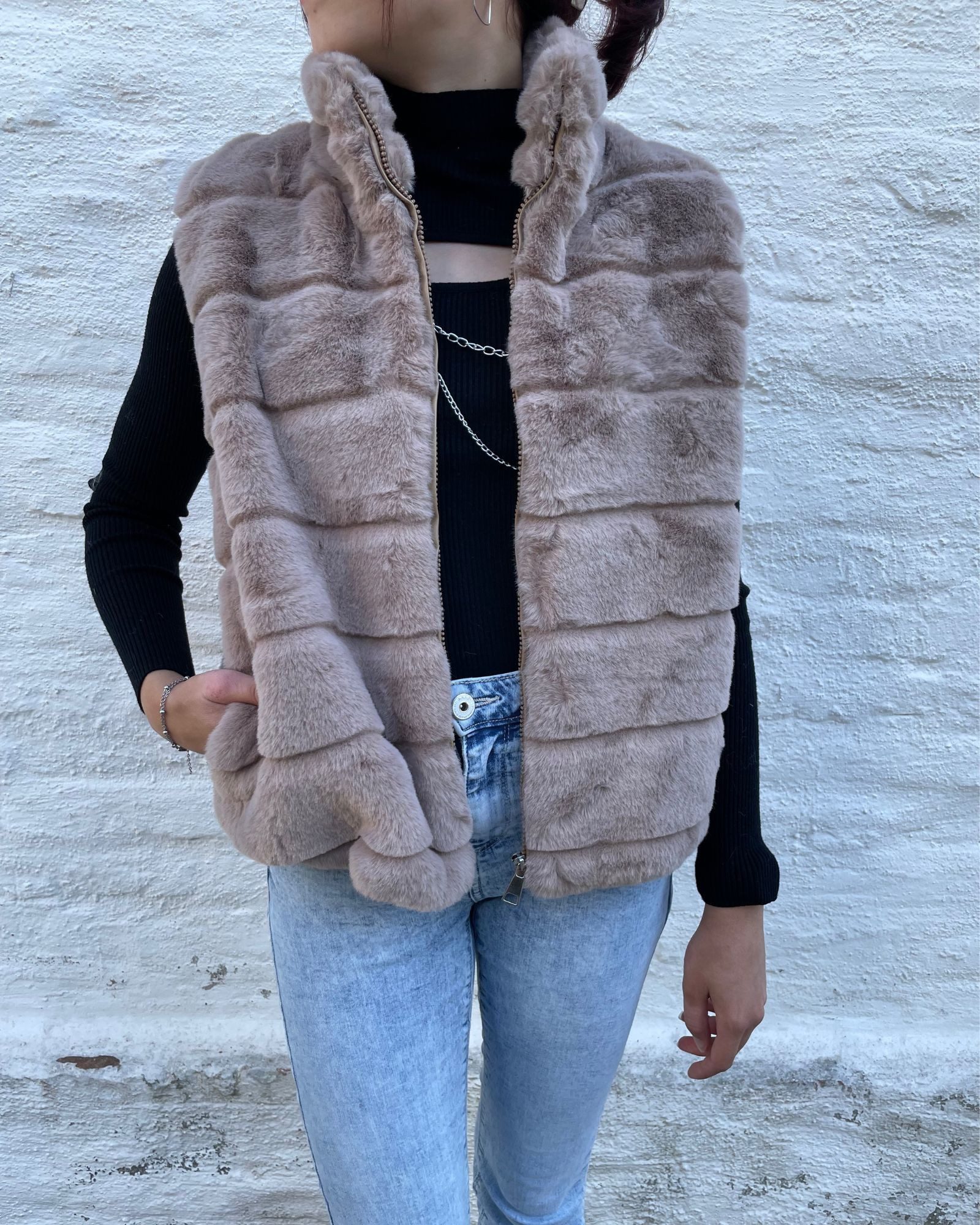 ITALY VIBES Fellweste ALESSIA - Weste - Kunstfell - modern - ONE SIZE passt günstig online kaufen