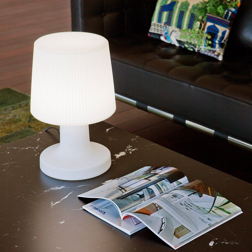 LED Innenbereich Carmen Außen-Tischleuchte Weiß, Warmweiß Licht-Trend Tischleuchte