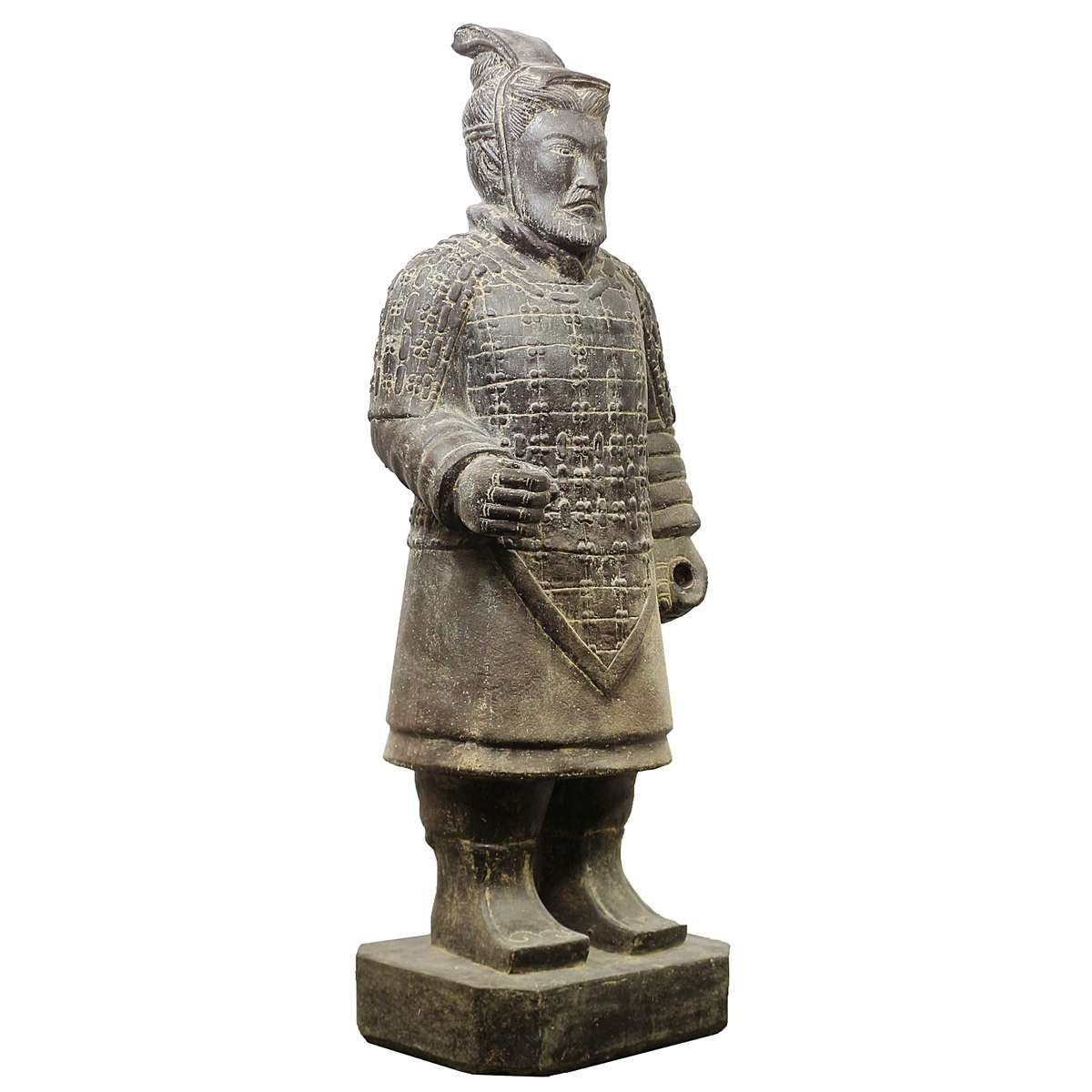 Handarbeit aus cm (1 Gartenfigur Galerie 100 Ursprungsland traditionelle stehend Herstellung Samurai Stein in Dekofigur St), Oriental Krieger im