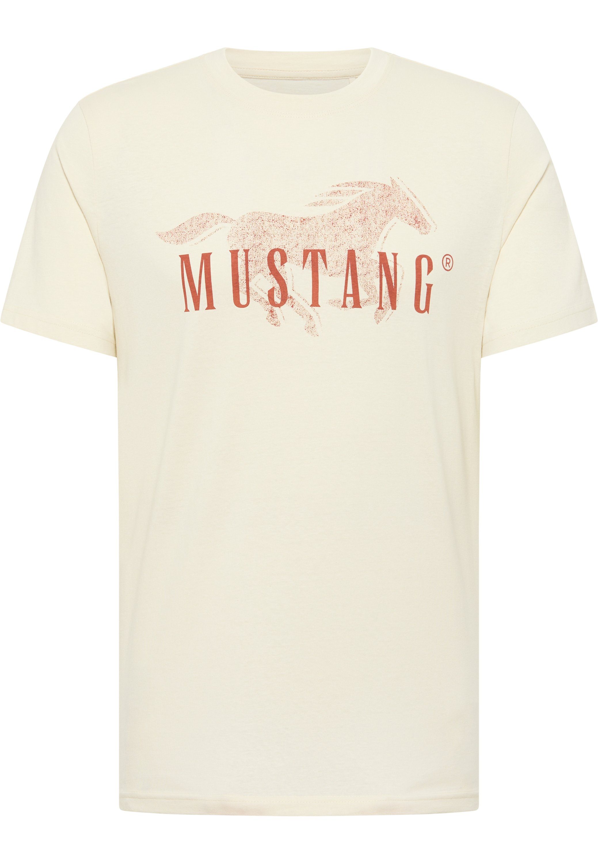 Print-Shirt offwhite Mustang MUSTANG Kurzarmshirt