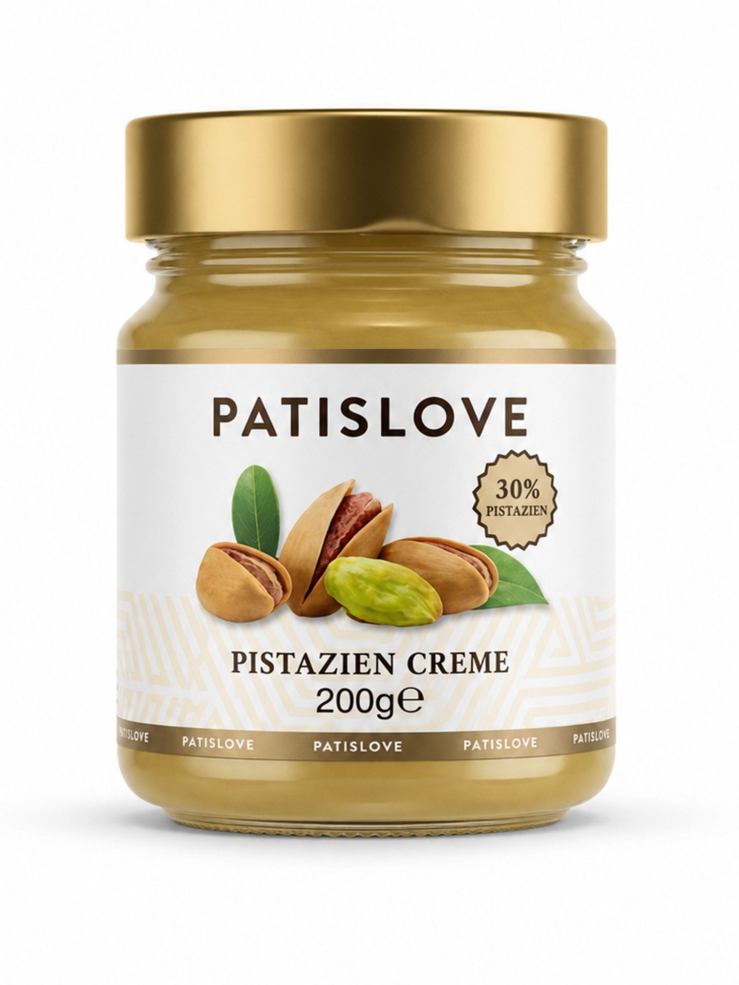 PATISLOVE Nussaufstrich Patislove Premium Pistazien Creme mit 30% Pistazien, 200g, 30 % echte Pistazien für vollen, nussigen Genuss