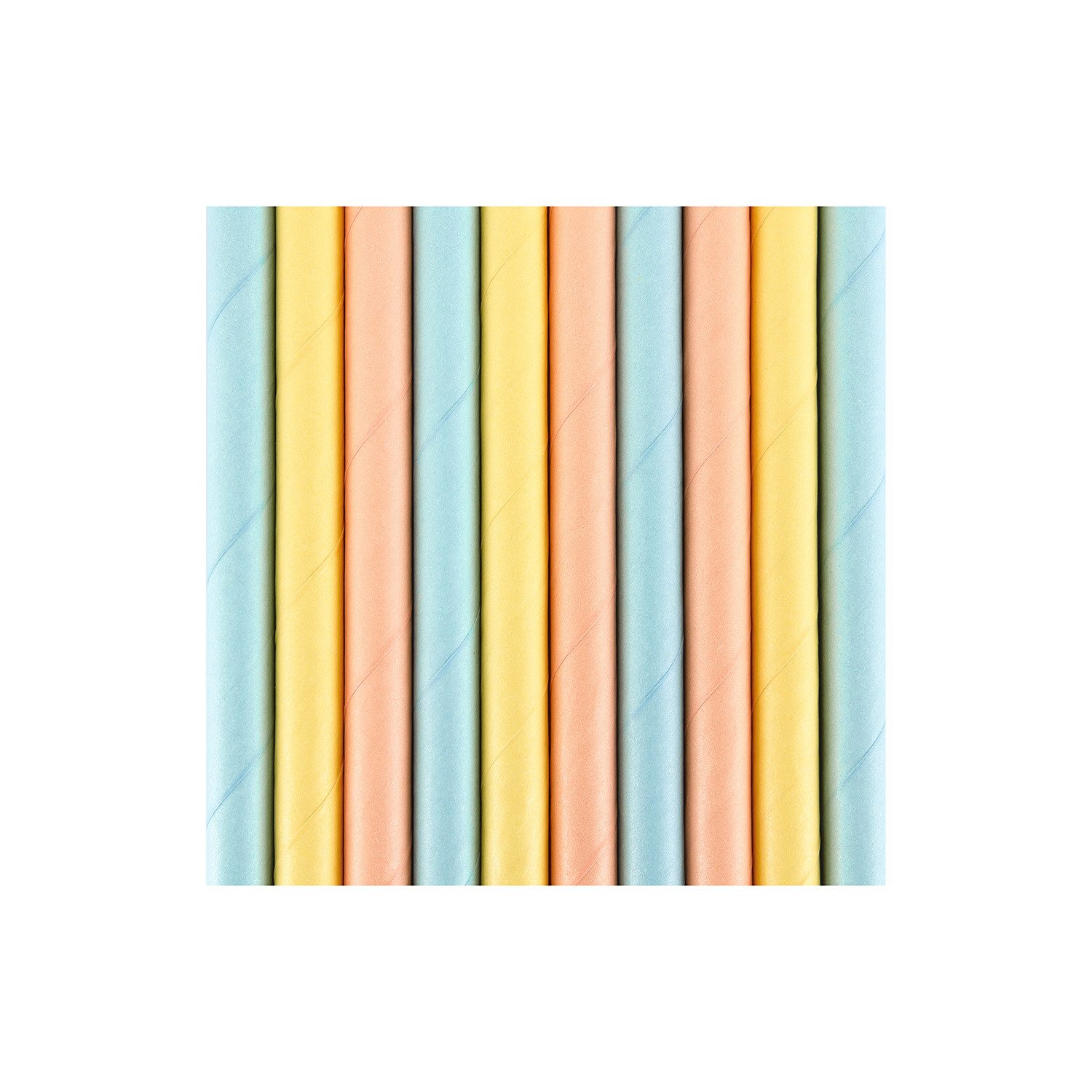 partydeco Hängedekoration Strohhalm Papier 10Stk./195mm Pastel Bunt
