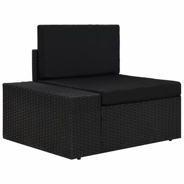 vidaXL Garten-Essgruppe 4-tlg Garten Lounge Set Polyrattan Schwarz Sitzgruppe Set Loungemöbel