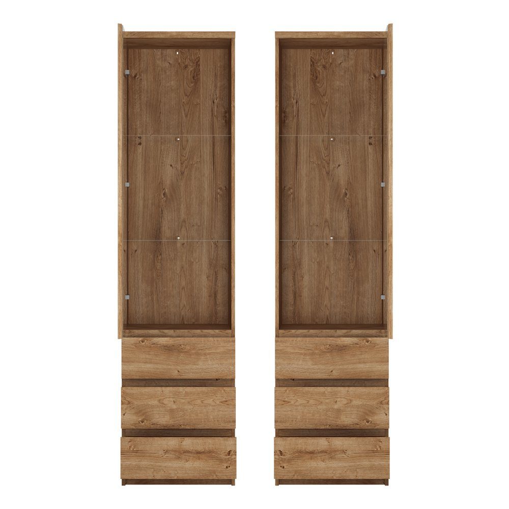 Lomadox Vitrine FORTALEZA-129 in Eiche, 1 günstig online kaufen