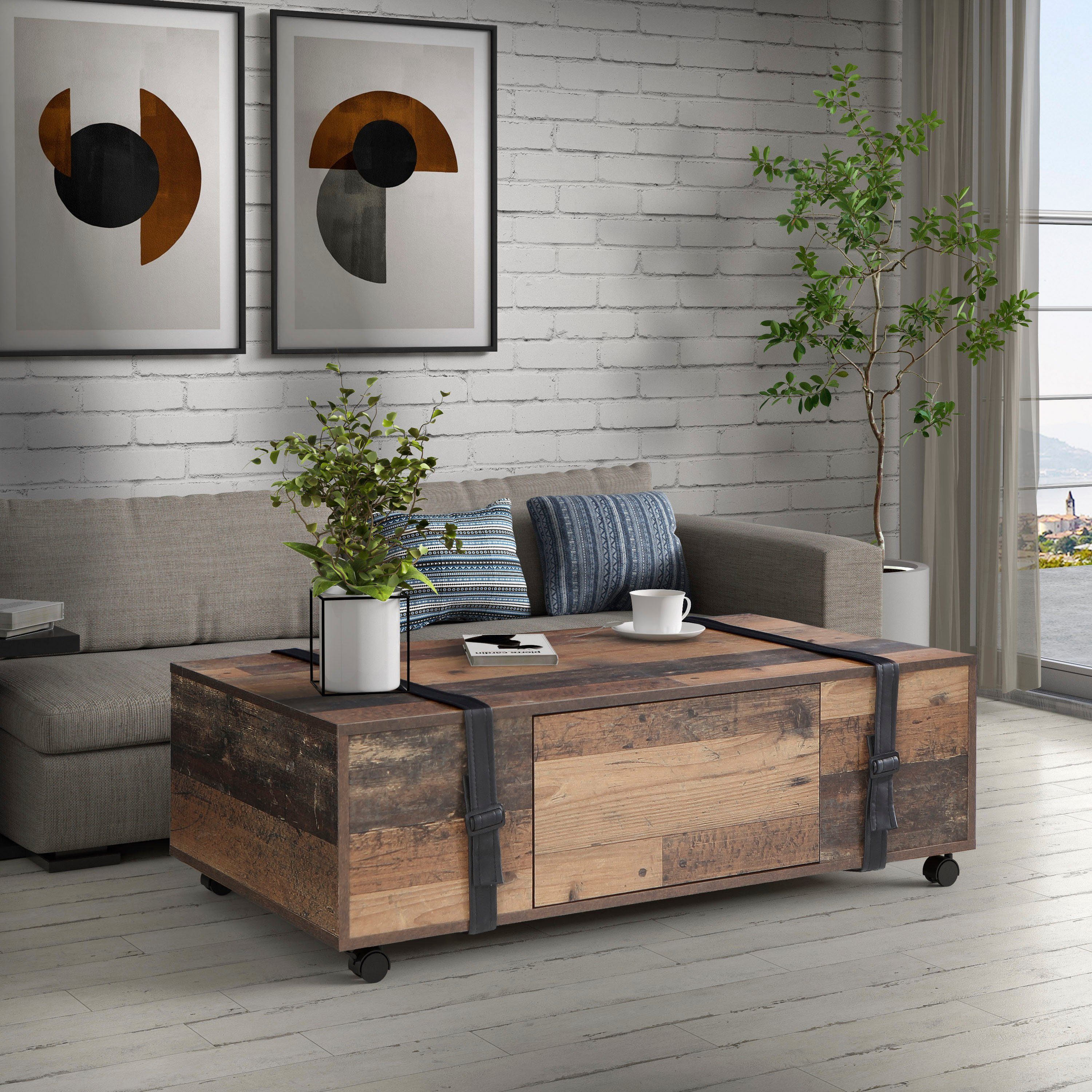 FORTE Couchtisch Couchtisch Fobya, auf Rollen, Breite ca. 110 cm günstig online kaufen