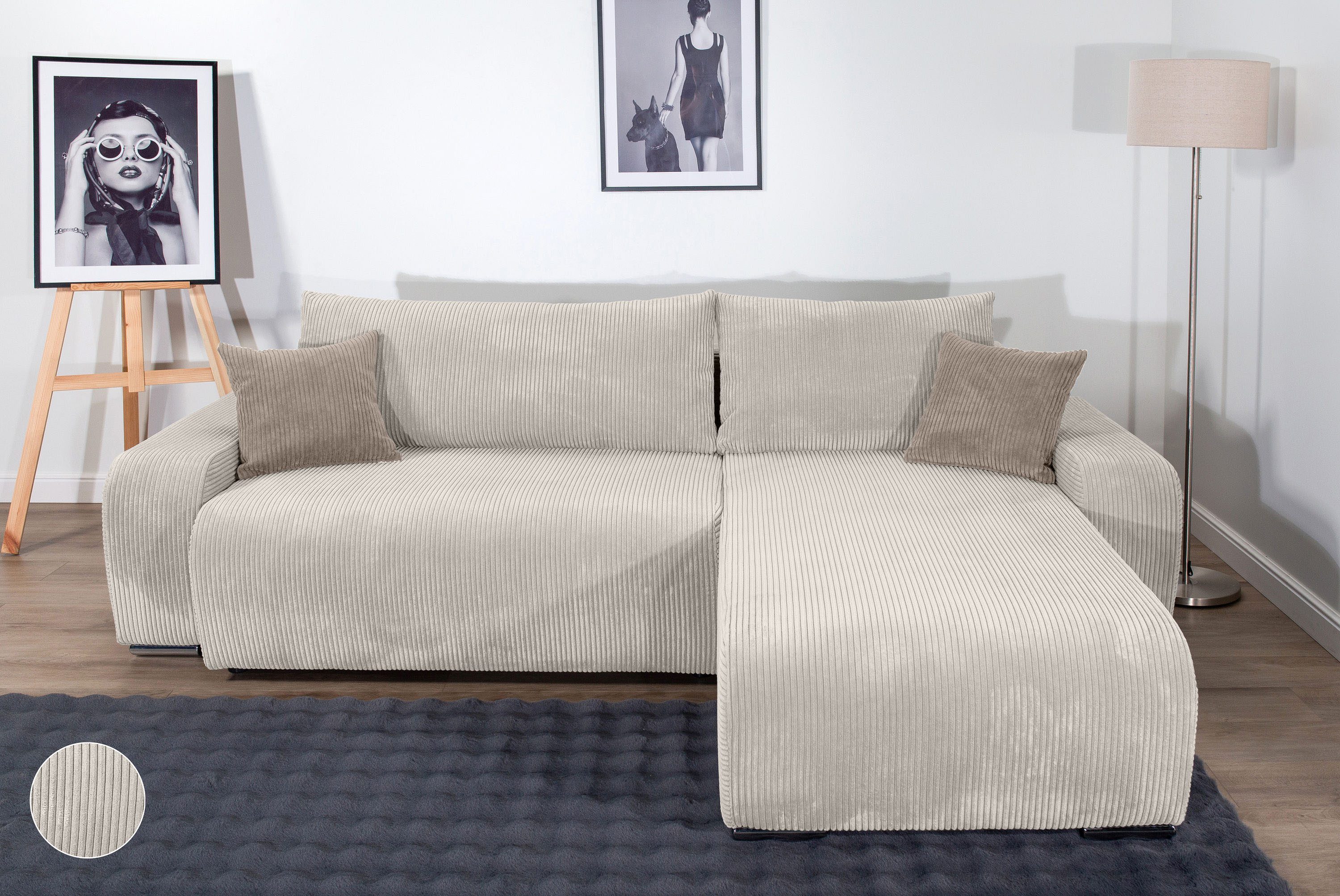 COLLECTION AB Ecksofa Pia, L-Form, Breite 237 cm, mit Schlaffunktion, inkl. günstig online kaufen