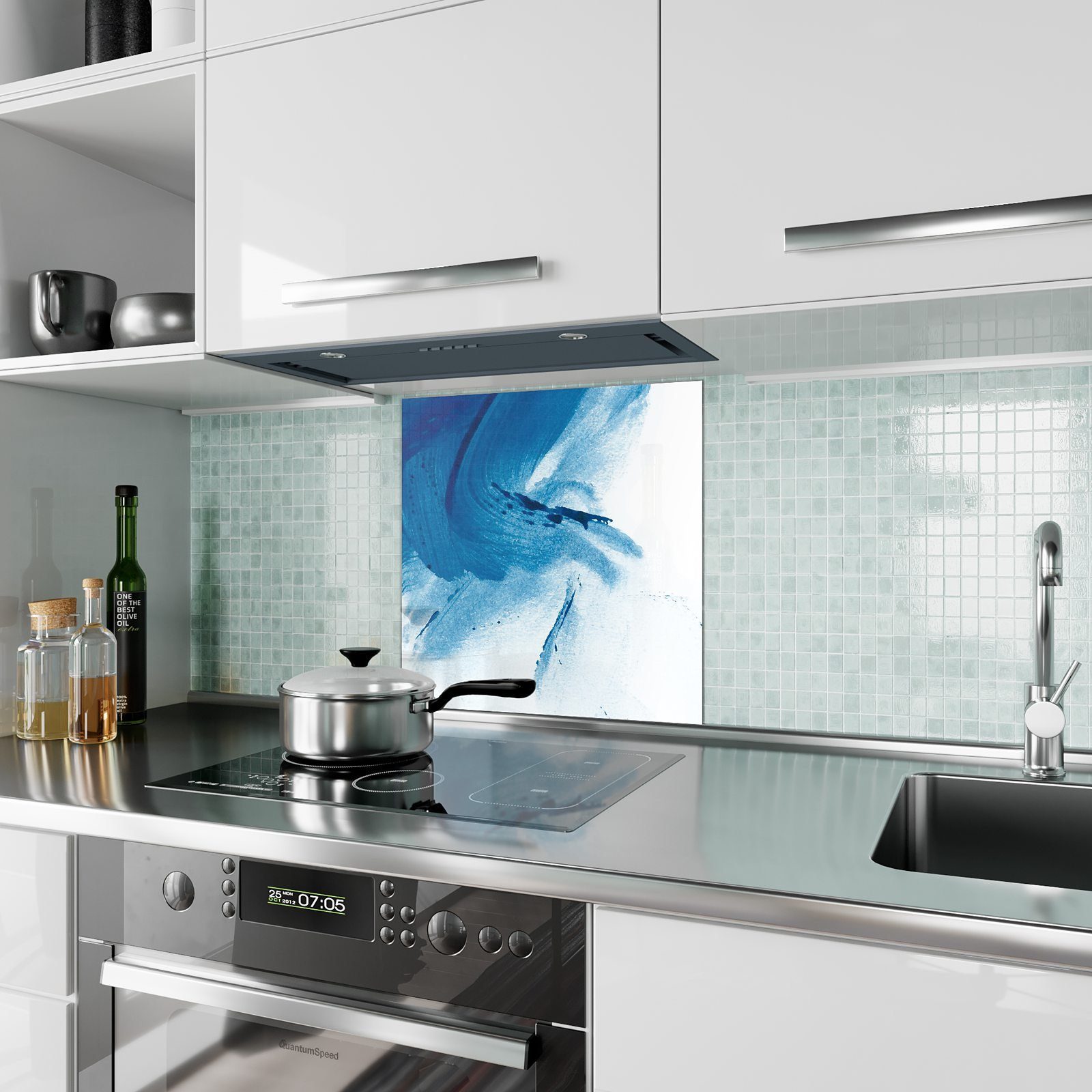 Küchenrückwand Spritzschutz Meeres Glas Design Primedeco