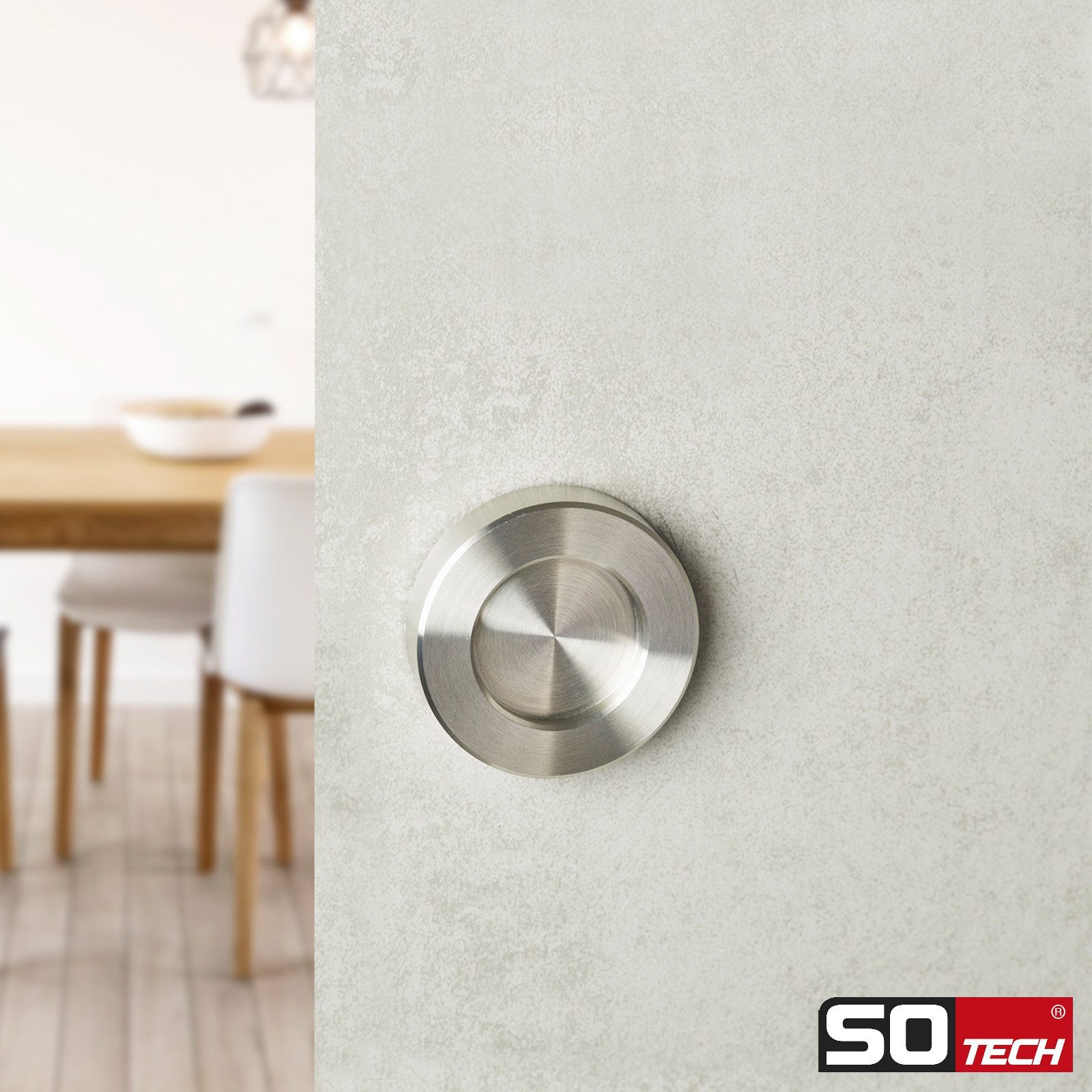 SO-TECH® Schiebetürmuschel 1 Paar Schiebetürgriff ENISA Ø 50 mm Edelstahl g günstig online kaufen