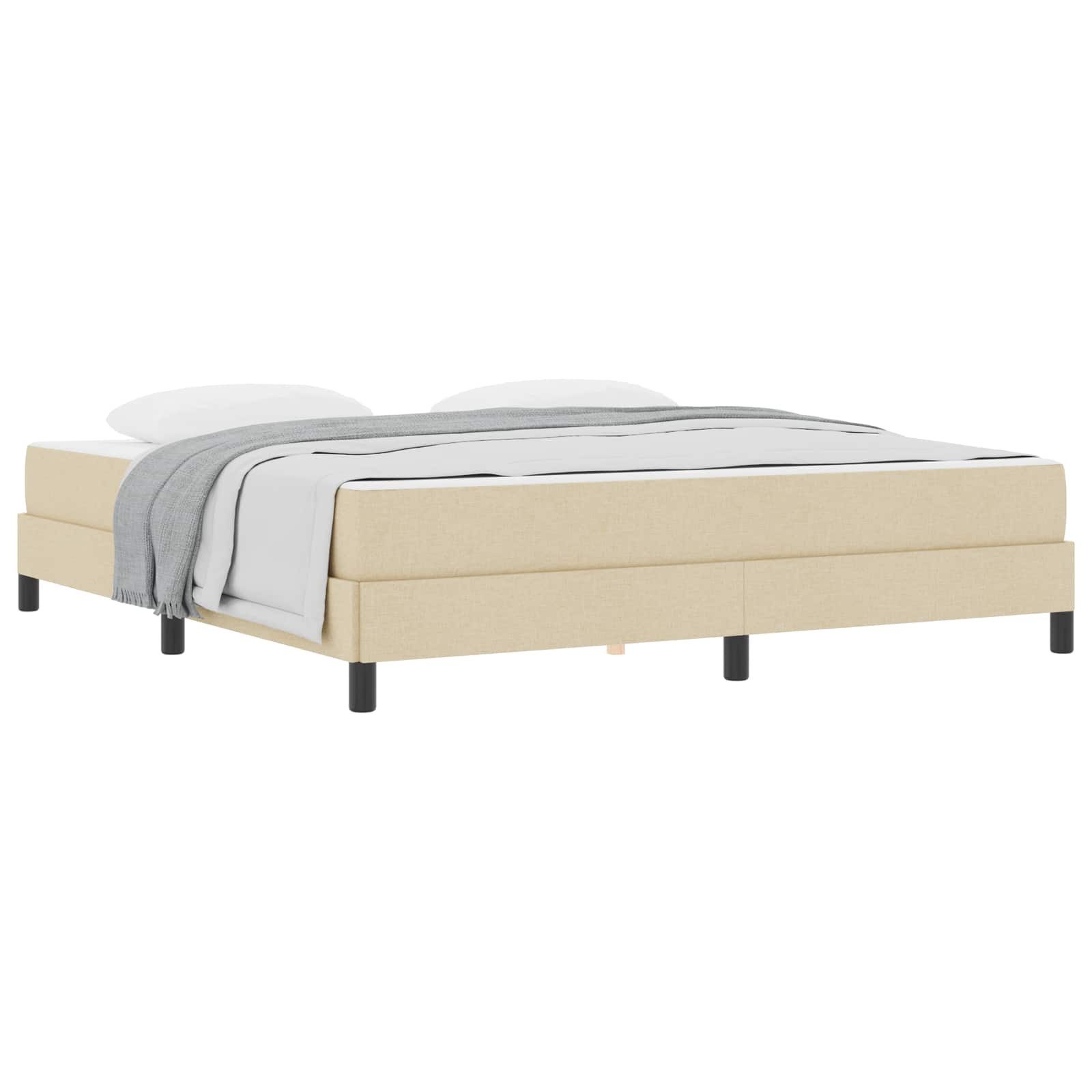 vidaXL Bett Boxspringbett Creme 180 x 200 cm Stoff (1-tlg)