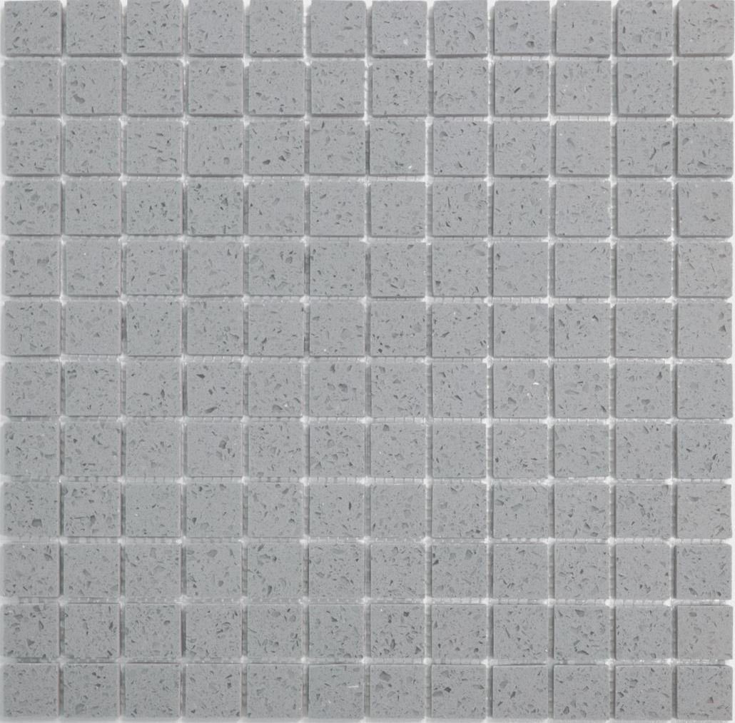 Mosani Bodenfliese Quarz Mosaikfliesen Kunststein Artificial Komposit grau