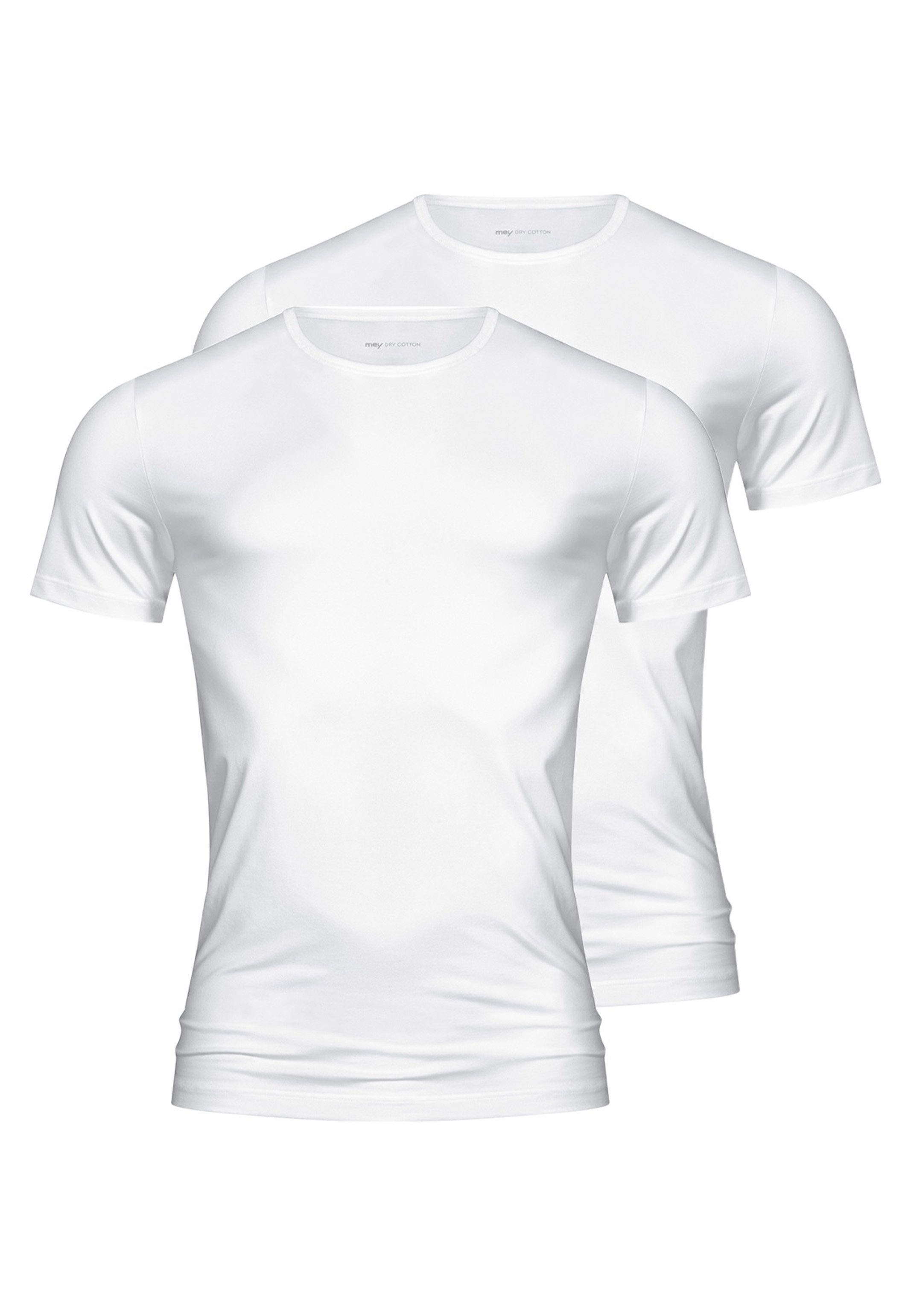 2er Kurzarm - Baumwolle Shirt Mey 2-St) (Spar-Set, Pack Dry / Unterhemd Cotton Weiß Unterhemd -