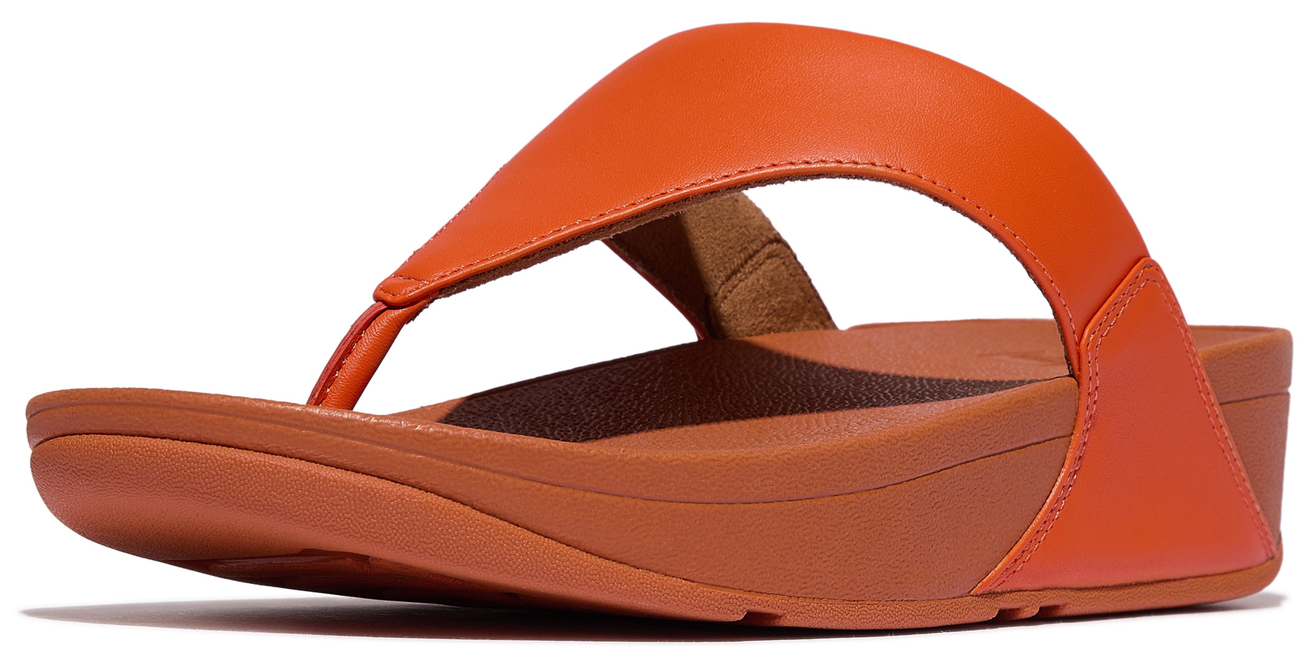 Fitflop LULU LEATHER TOEPOST Dianette, Pool Slides, Pantolette, Badeschuh mit Keilabsatz