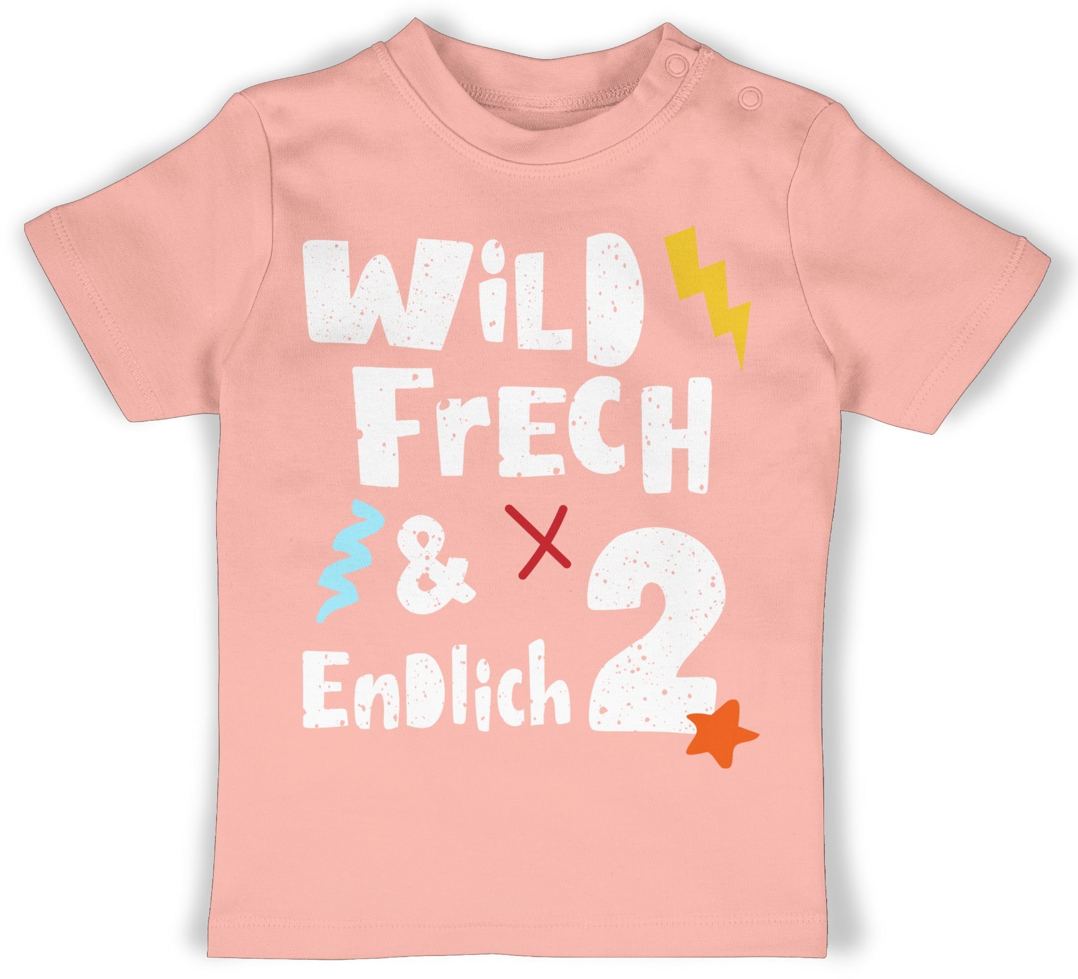 T-Shirt Wild frech und endlich 2 I Zwei Jahre wunderbar I 2. Geburtstag I Zwei