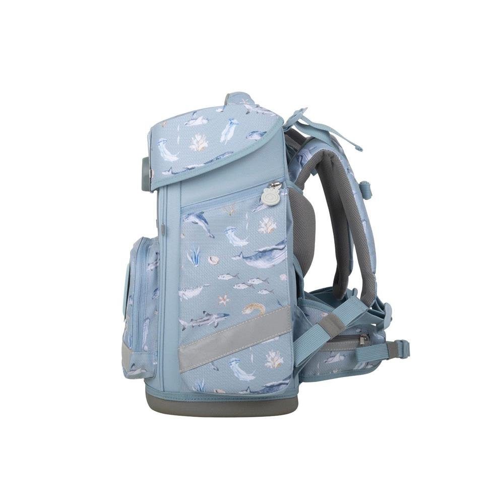 SCHOOL-MOOD® Schulranzen Champion Maxx (Nordic Collection) (Set, 7-tlg., mit Turnbeutel, Etui, Schlamperrolle, Brustbeutel, Brotdose, Patchies), 21 Liter, für Grundschule