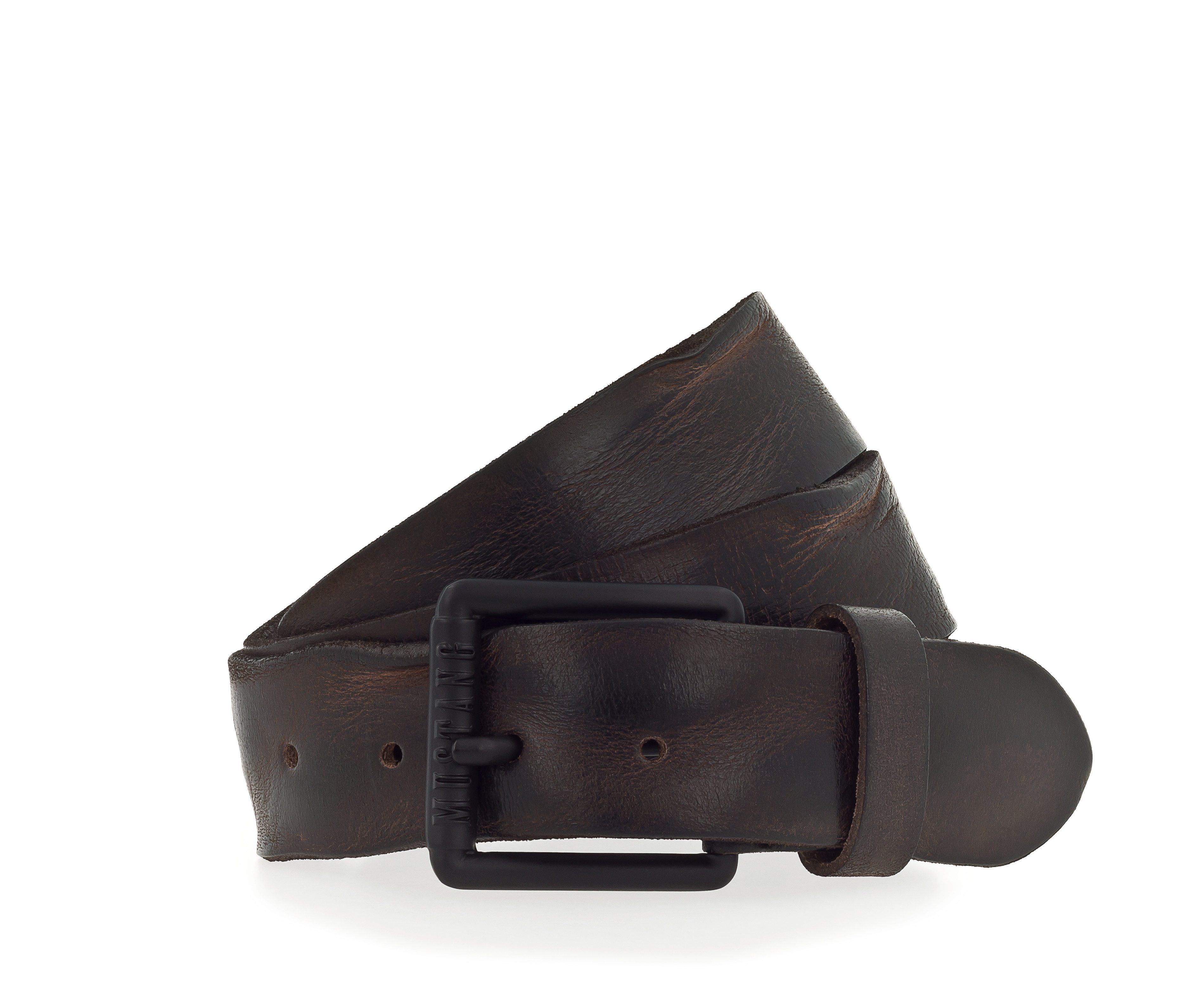 MUSTANG Ledergürtel Vollrindleder in Used-Optik, geschwärzte Schnalle, 4 cm günstig online kaufen
