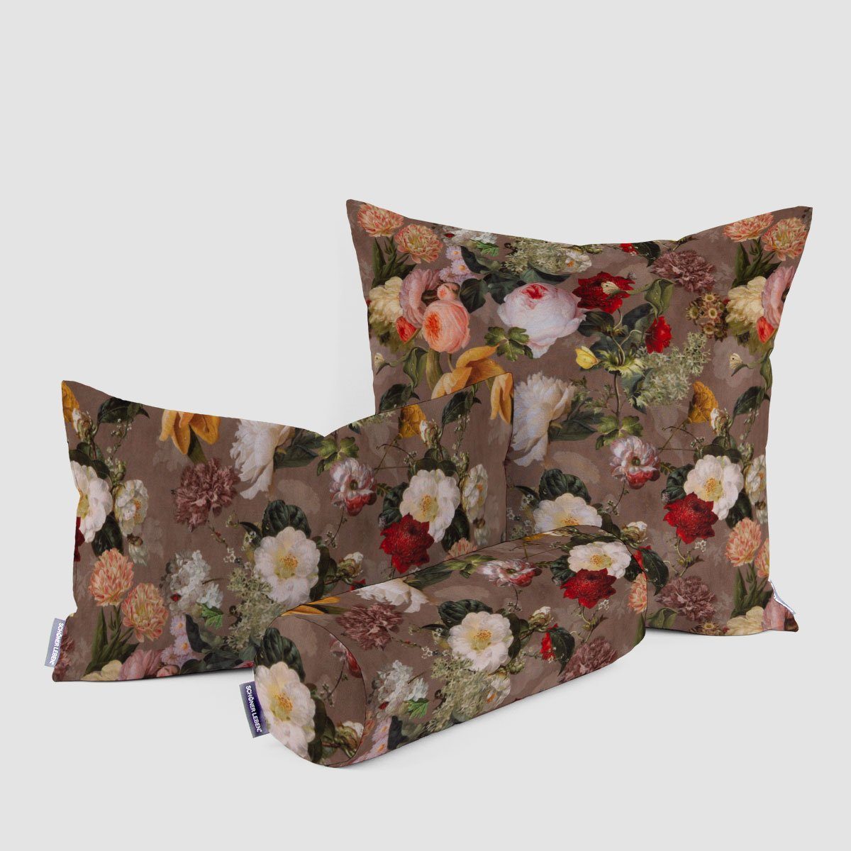 SCHÖNER LEBEN. Dekokissen SCHÖNER LEBEN. Kissenhülle Samt Vintage Rosen Blu günstig online kaufen