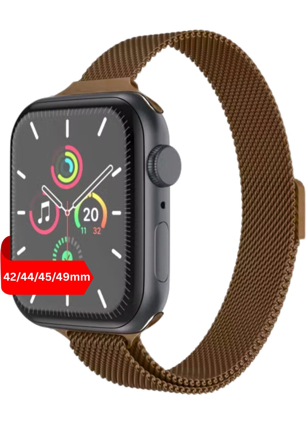S&T Design Smartwatch-Armband Armband für Apple Watch Edelstahl Magnetisch Mesh Milanaise Dünn, Kompatibel mit Apple Watch 38 / 40 / 41/ 42 / 44 / 45 / 46 / 49 Dünn