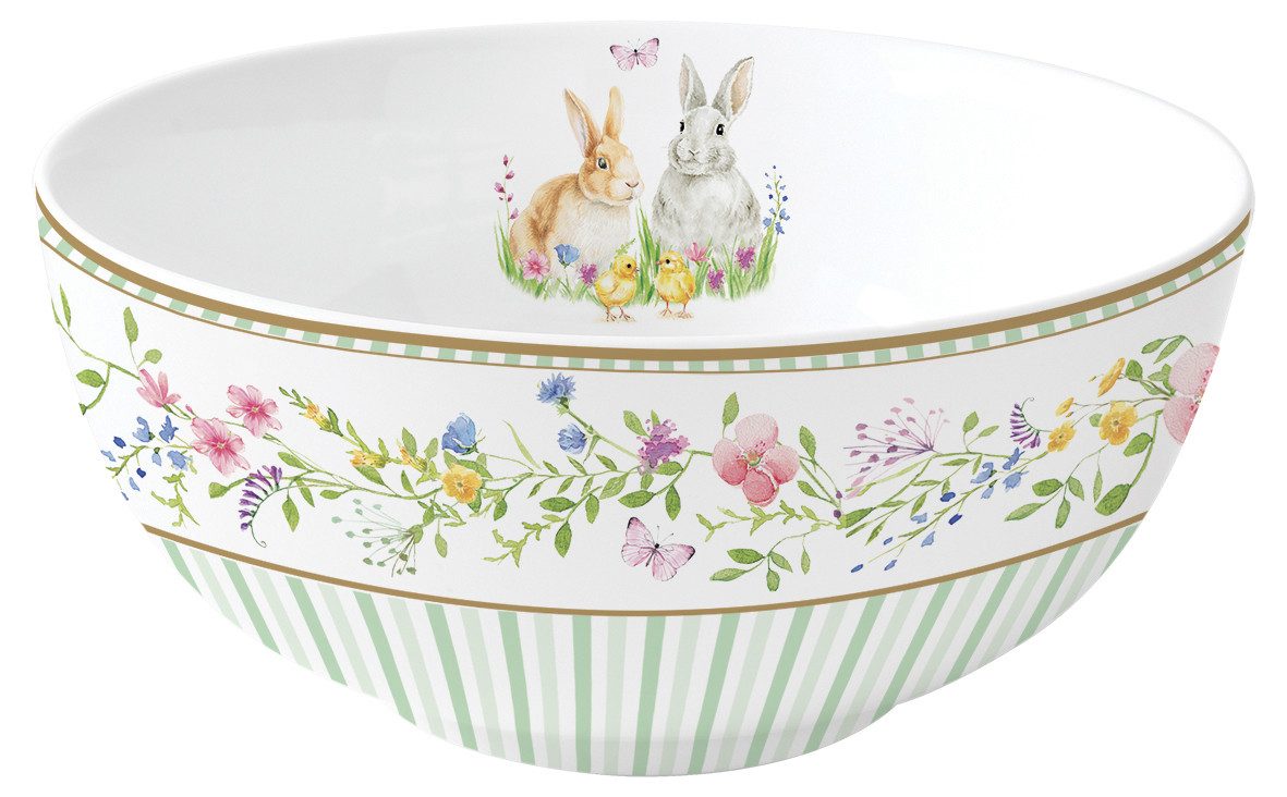 EasyLife Müslischale Happy Easter, Porzellan, Höhe: 7cm, Farbe: Mehrfarbig, Motiv: Ostern