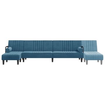 vidaXL Sofa Schlafsofa in L-Form Blau 260x140x70 cm Samt