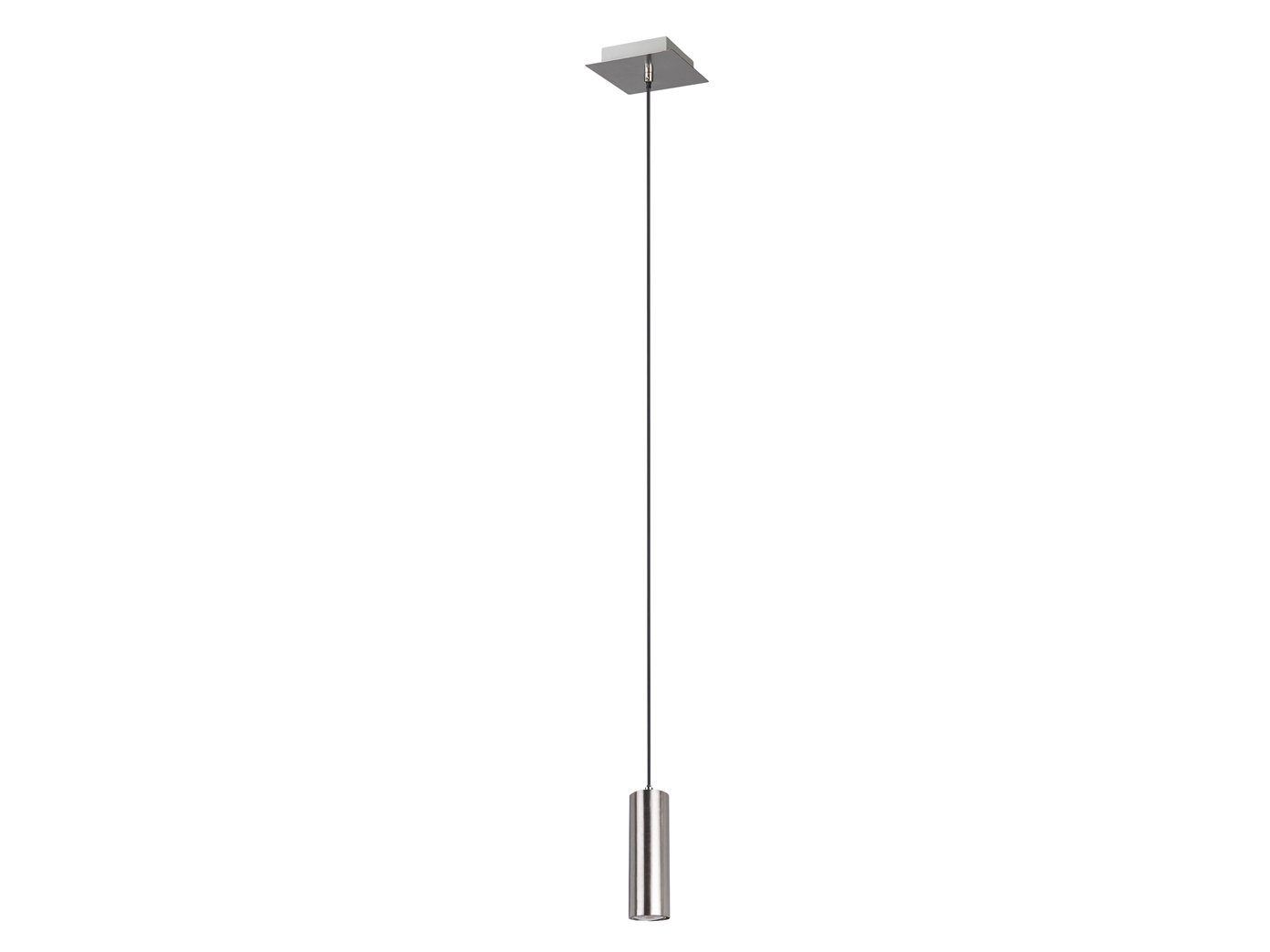TRIO Leuchten LED Pendelleuchte, Dimmfunktion, LED wechselbar, Warmweiß, kleine Esstisch-lampe einflammig Treppenhaus modern Silber, Ø12cm