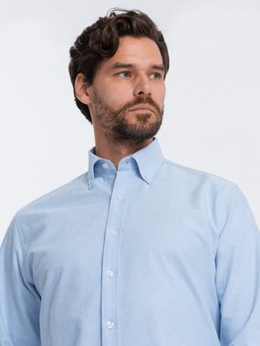 OMBRE Langarmhemd Herrenhemd im Oxford-Stil REGULAR