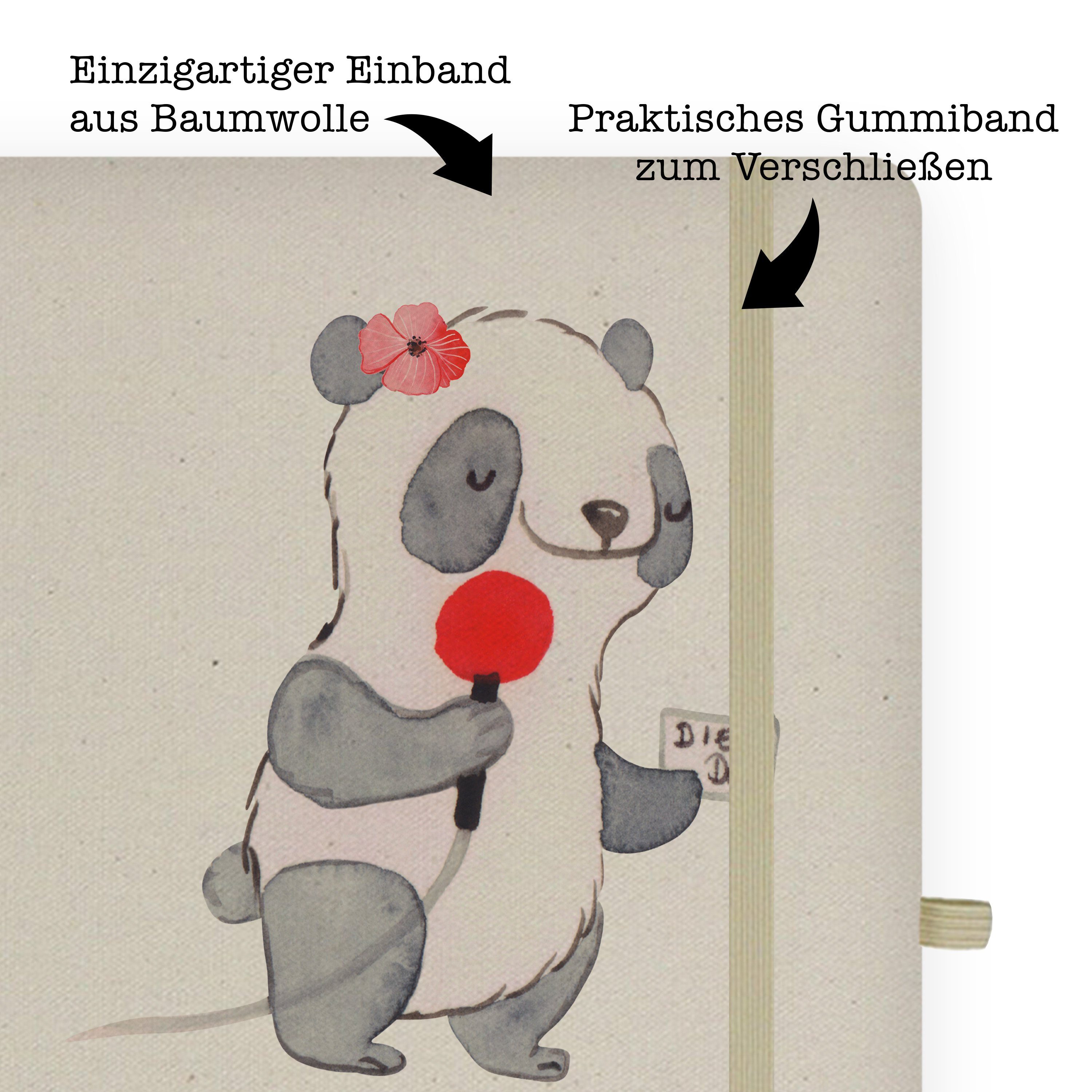 Mr. & Mrs. Panda & Adressbuch, Sportjournalistin - Panda Transparent Mr. Skiz Mrs. - Herz Geschenk, Notizbuch mit