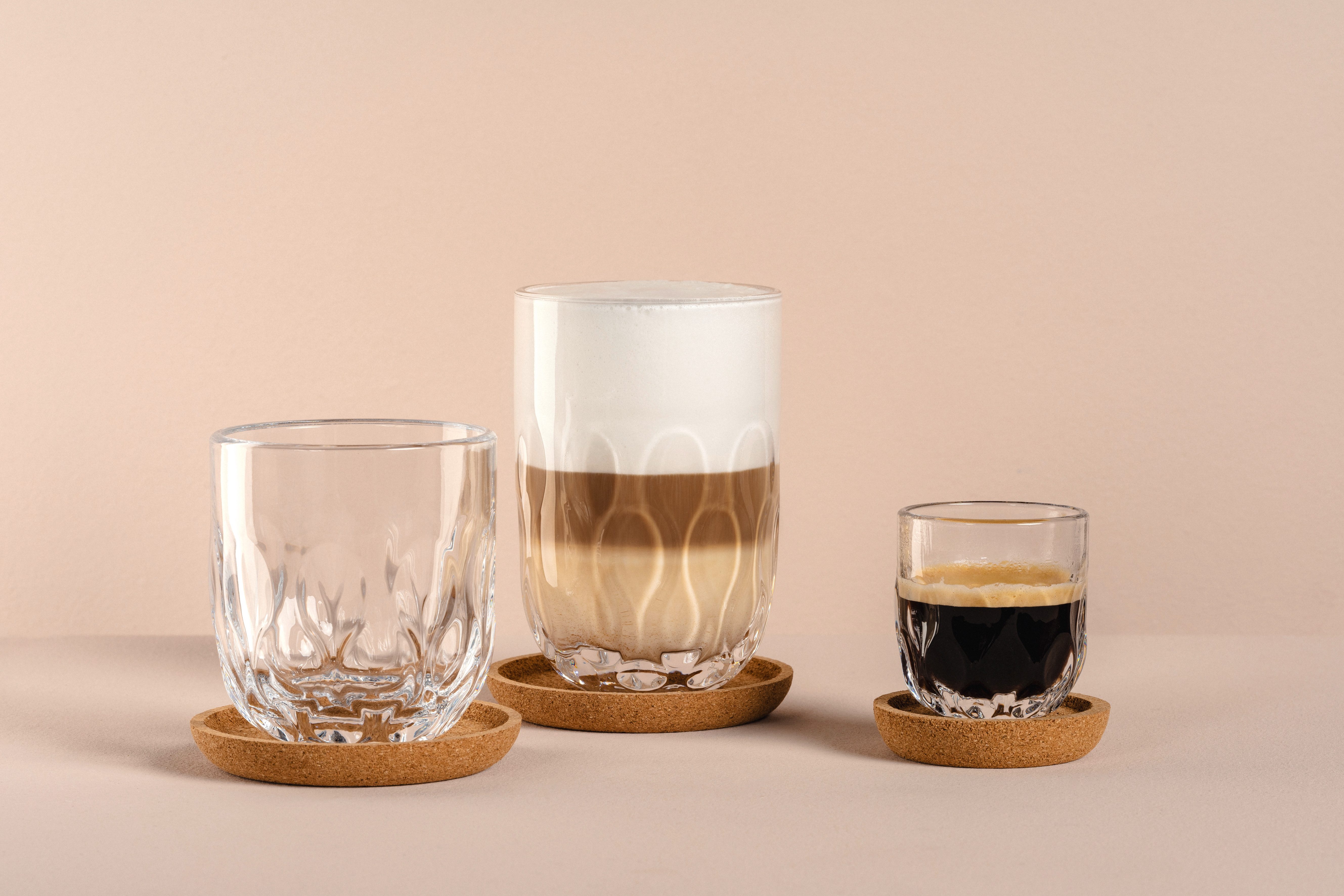 LEONARDO Latte-Macchiato-Glas GOCCE, 380 ml, 6er-Set, 6-tlg., Glas, 3. Variante, mit Tropfenrelief