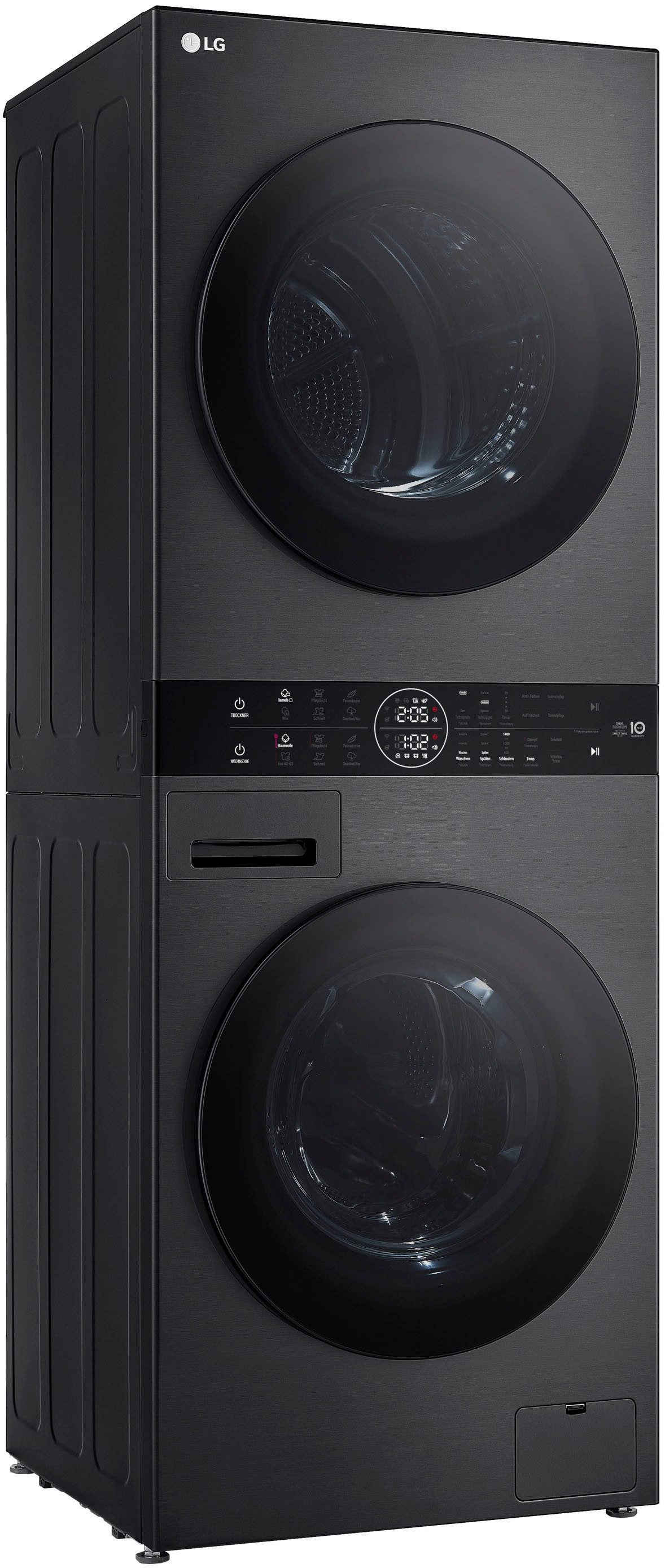 LG Waschtrockner WT1210BBF, 12 kg, 10 kg, 1400 U/min, KI-Technologie zur Erkennung von Stofftextur und Größe der Ladung
