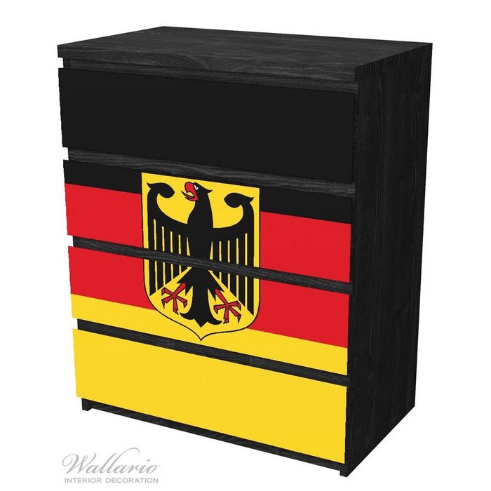 Wallario Möbelfolie Deutsche Flagge mit Wappen NF7558