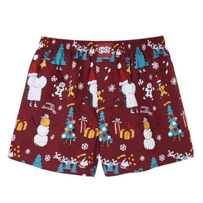 Lousy Livin Boxershorts Merry Merry - burgundy Weihnachtsshorts