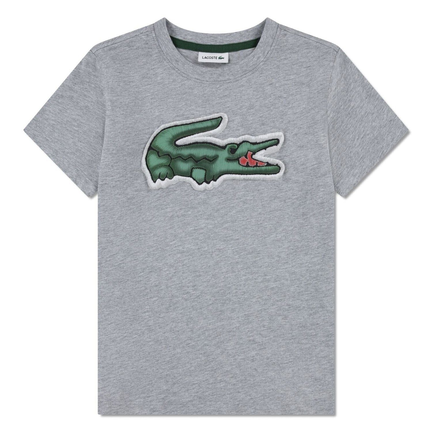 T-Shirt LACOSTE Kids T-Shirt „Big Croc“ – grau meliert