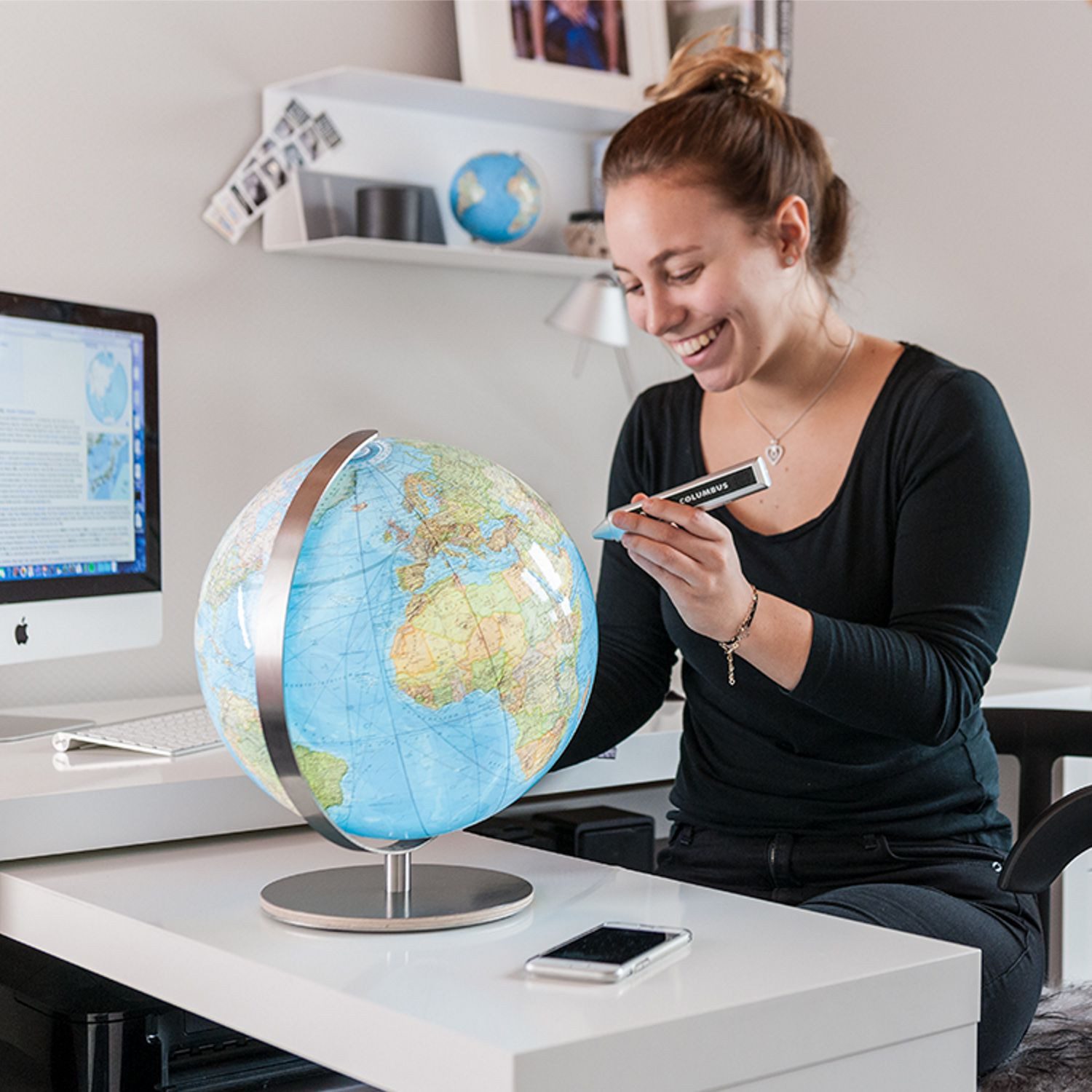 Columbus Globus DUO Duke Tischglobus Leuchtglobus FR, EN oder DE günstig online kaufen