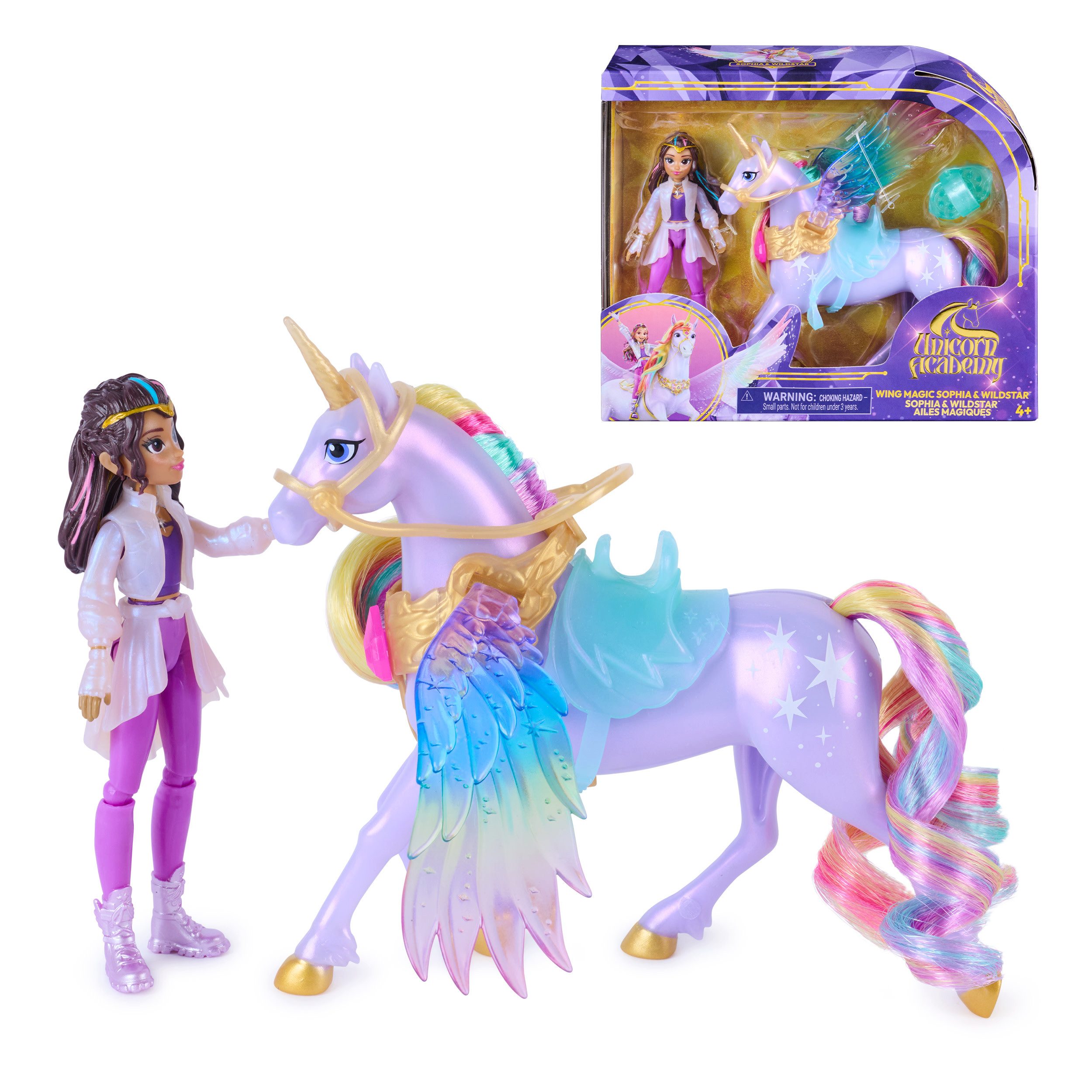 Spin Master Anziehpuppe Unicorn Academy - Wing Magic Sophia und Wildstar Spielset