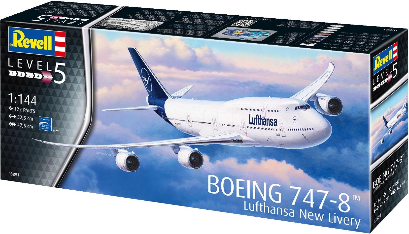 Revell® Modellbausatz Boeing 747-8, Lufthansa New Livery, Maßstab 1:144, Made in Europe