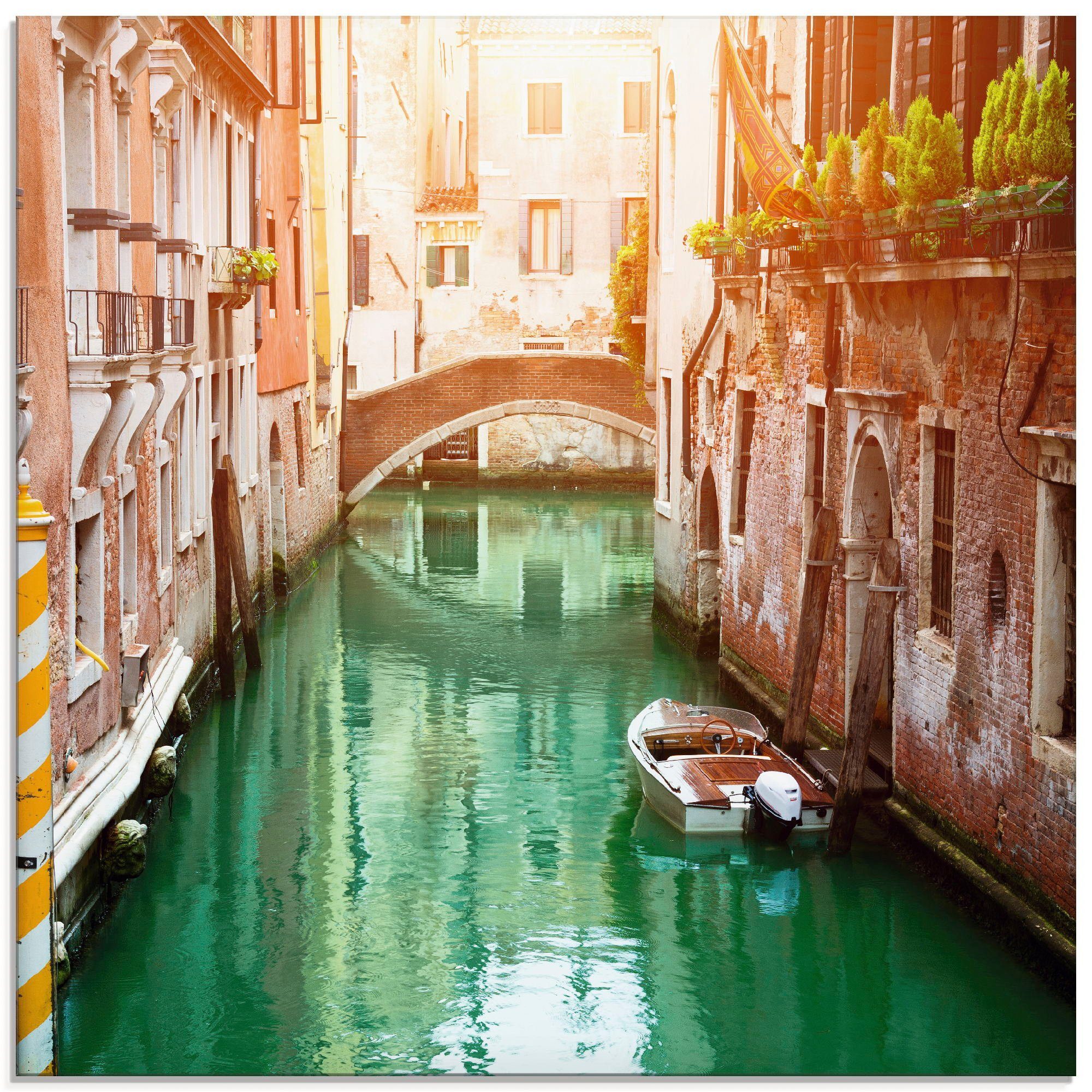 Artland Glasbild Venedig Canal, Italien (1 St), in verschiedenen Größen