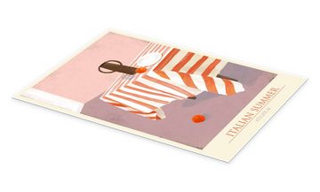 Posterlounge Poster ATELIER M, Italian Summer - Pink Kitchen Interior, Küche Malerei