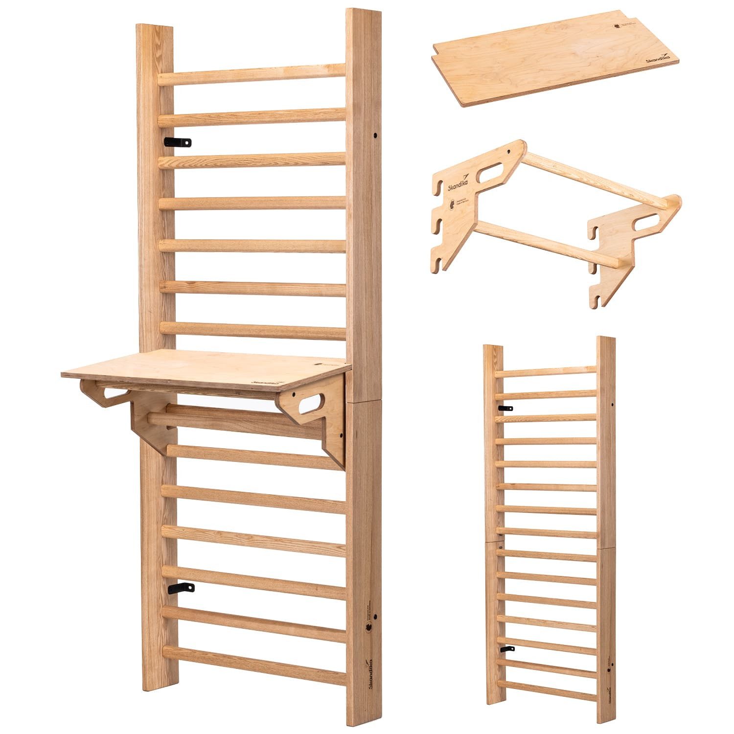 Skandika Sprossenwand Vira Bundle 3, Made in Germany, Holz aus Deutschland, für Erwachsene