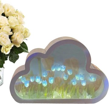 DOPWii Nachtlicht Nachtlampe Wolkenspiegel,Tulpen Nachtlicht,Home Decor Spiegel,DIY