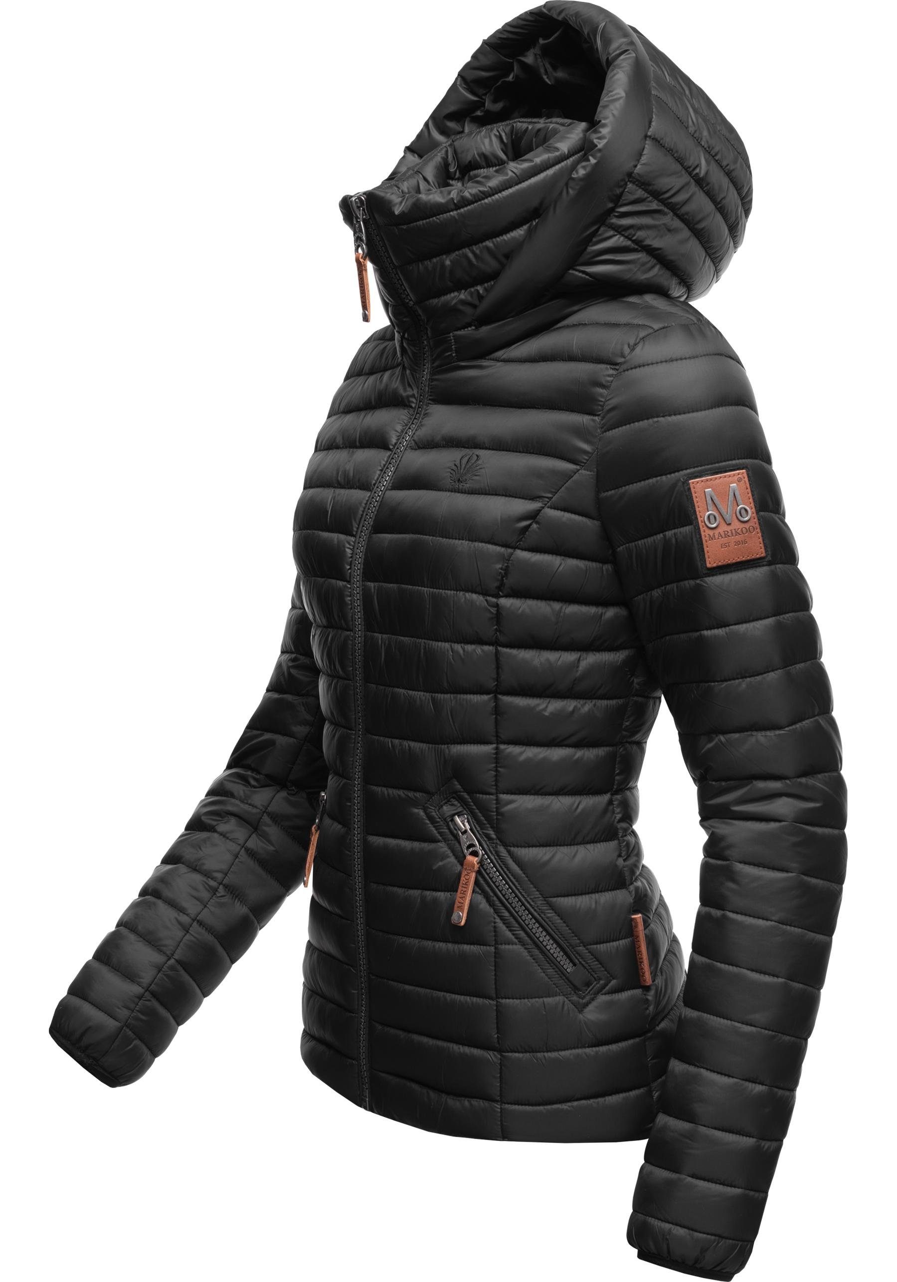 Kapuze stylische abnehmbarer Löwenbaby mit Steppjacke Marikoo Übergangsjacke black